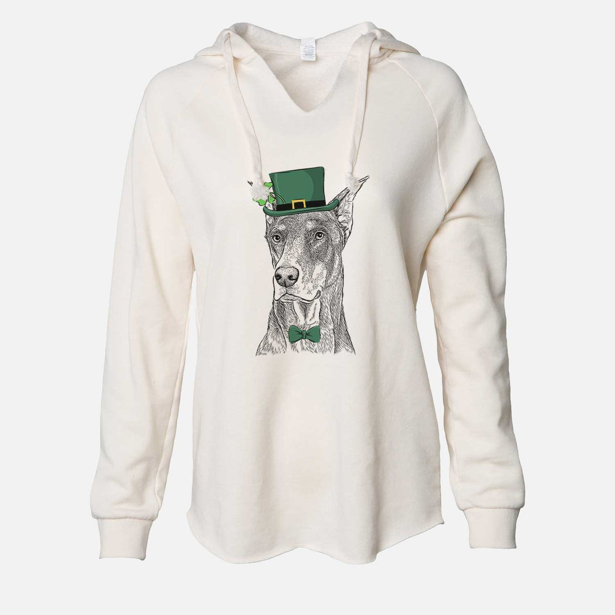 St. Patrick's RJ the Doberman Pinscher - Cali Wave Hooded Sweatshirt
