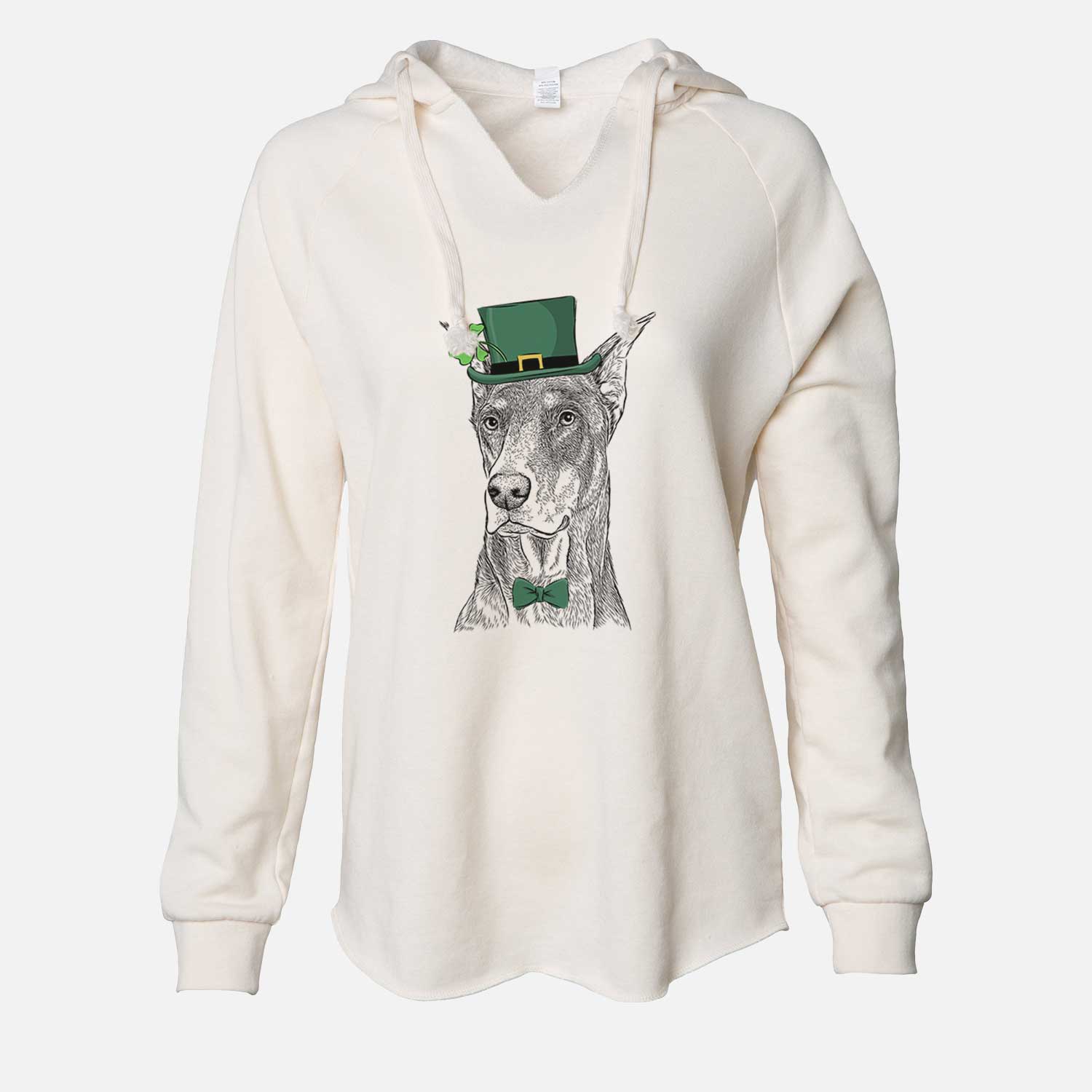 St. Patrick's RJ the Doberman Pinscher - Cali Wave Hooded Sweatshirt