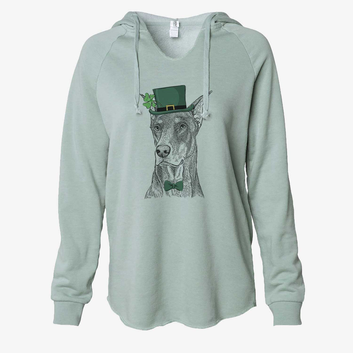St. Patrick's RJ the Doberman Pinscher - Cali Wave Hooded Sweatshirt