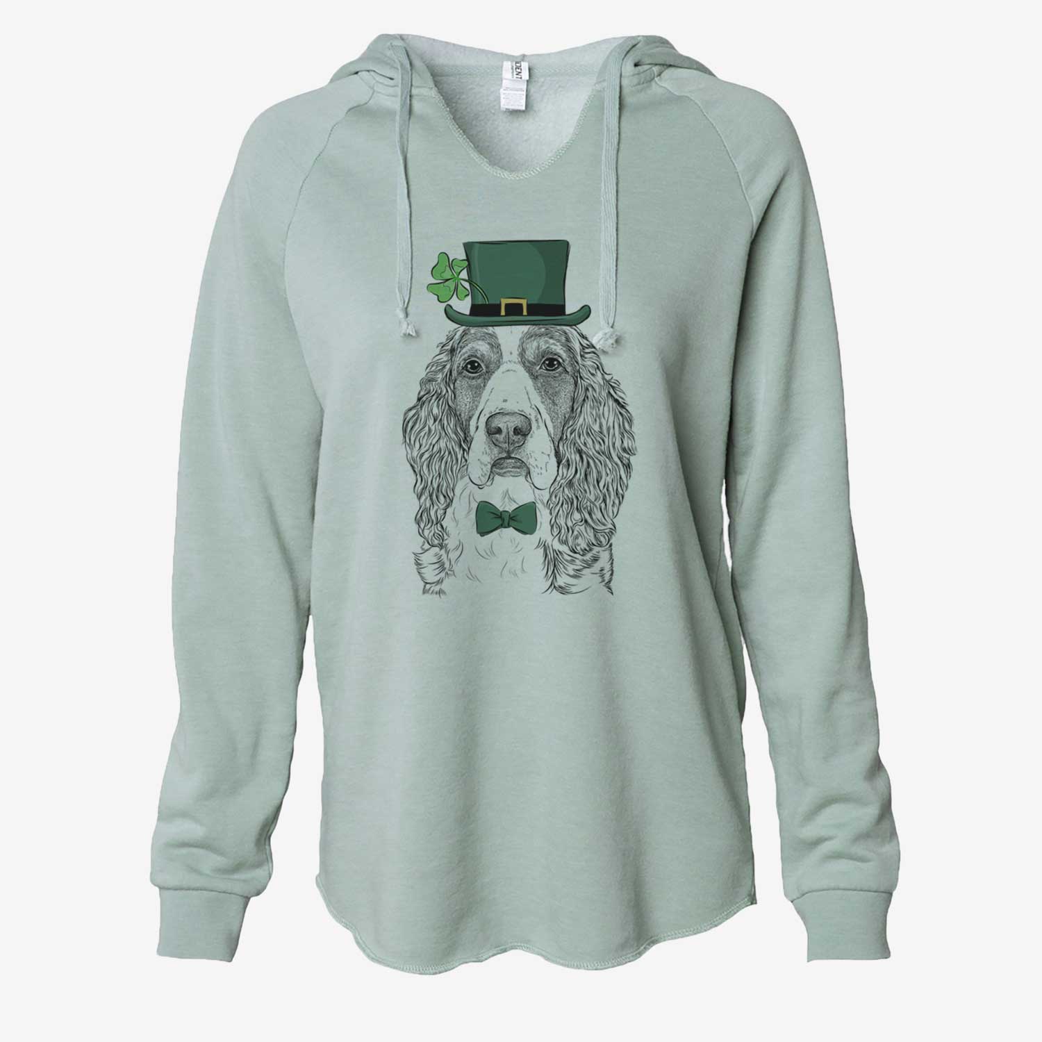 St. Patrick's Red the English Springer Spaniel - Cali Wave Hooded Sweatshirt