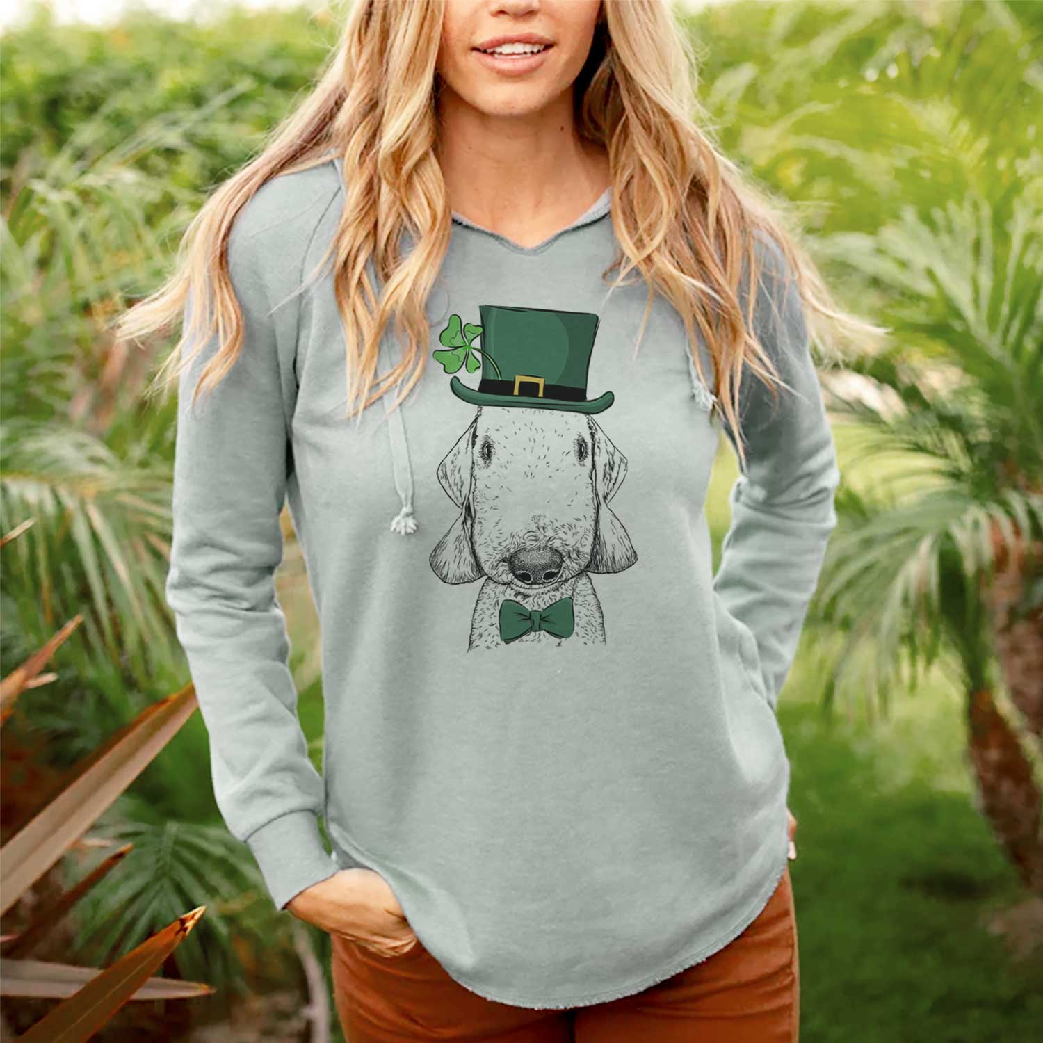 St. Patrick's Remington the Bedlington Terrier - Cali Wave Hooded Sweatshirt