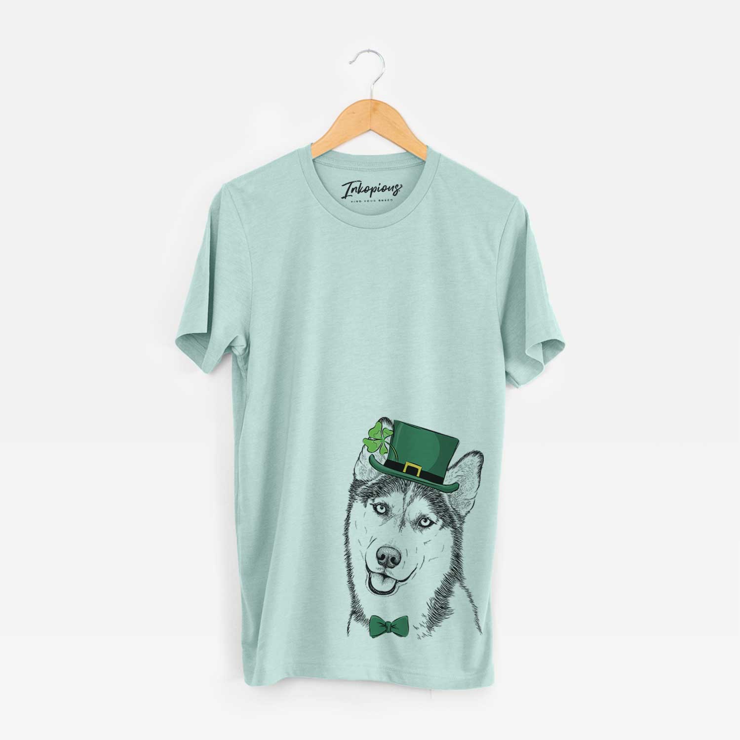 St. Patrick's Remmie the Siberian Husky - Unisex Crewneck