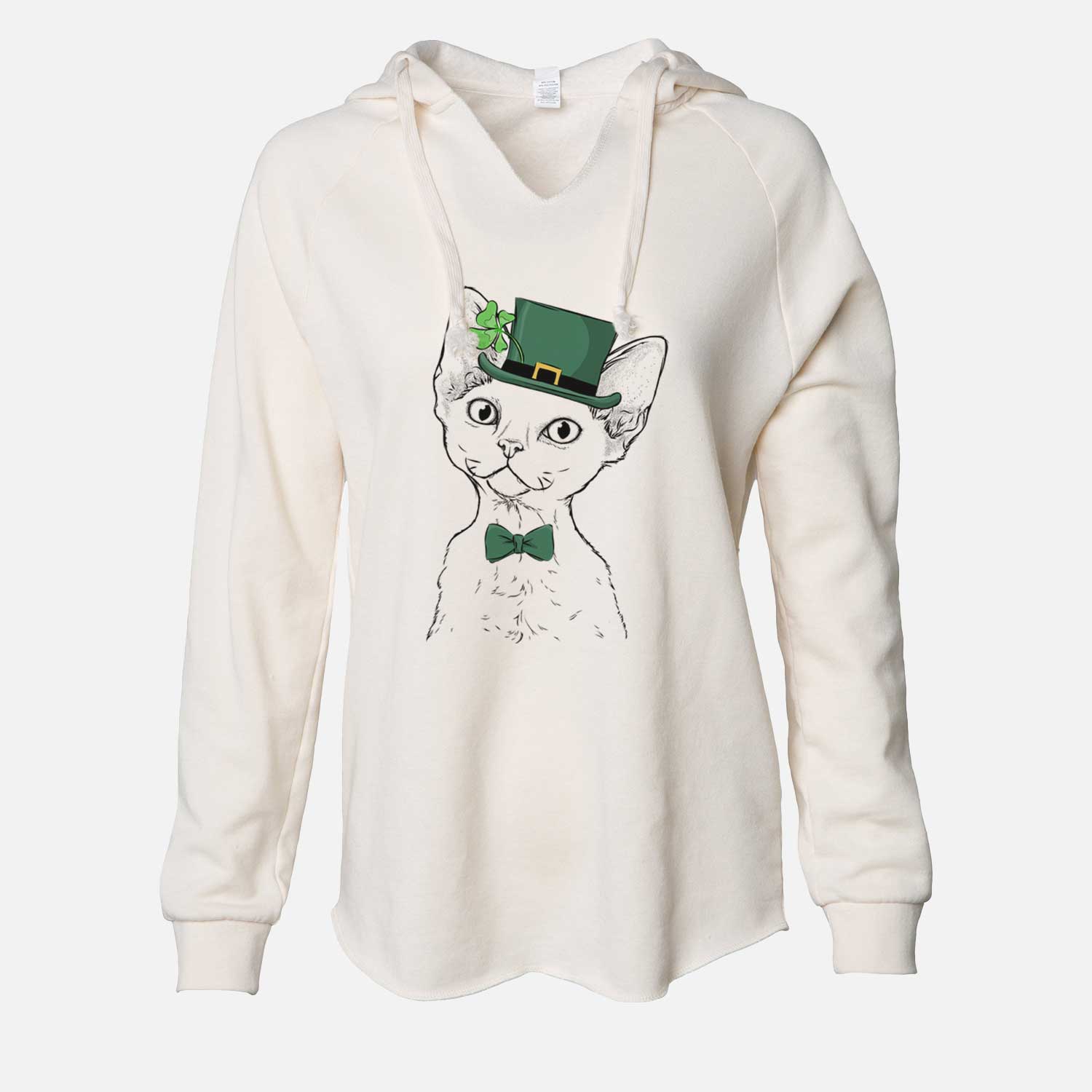 St. Patrick's Ripley the Devon Rex Cat - Cali Wave Hooded Sweatshirt