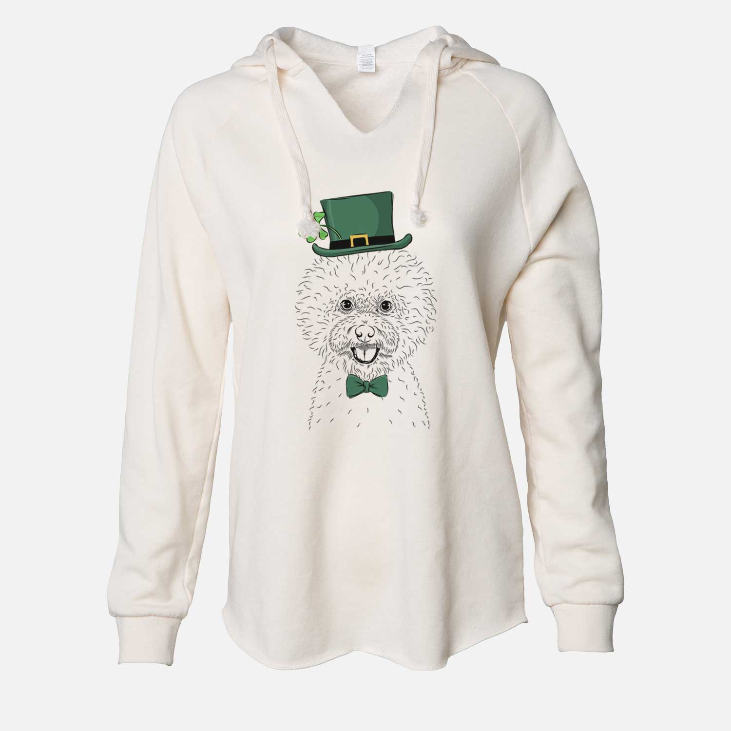 St. Patrick's Ross the Bichon Frise - Cali Wave Hooded Sweatshirt