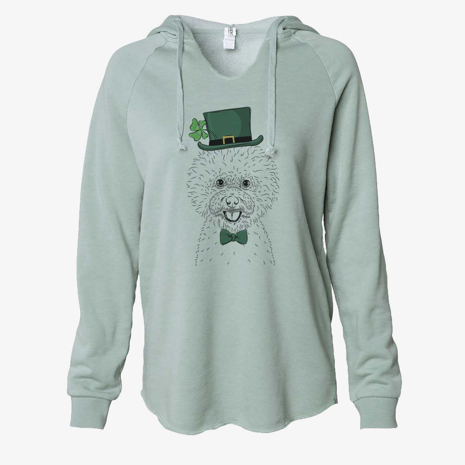 St. Patrick's Ross the Bichon Frise - Cali Wave Hooded Sweatshirt