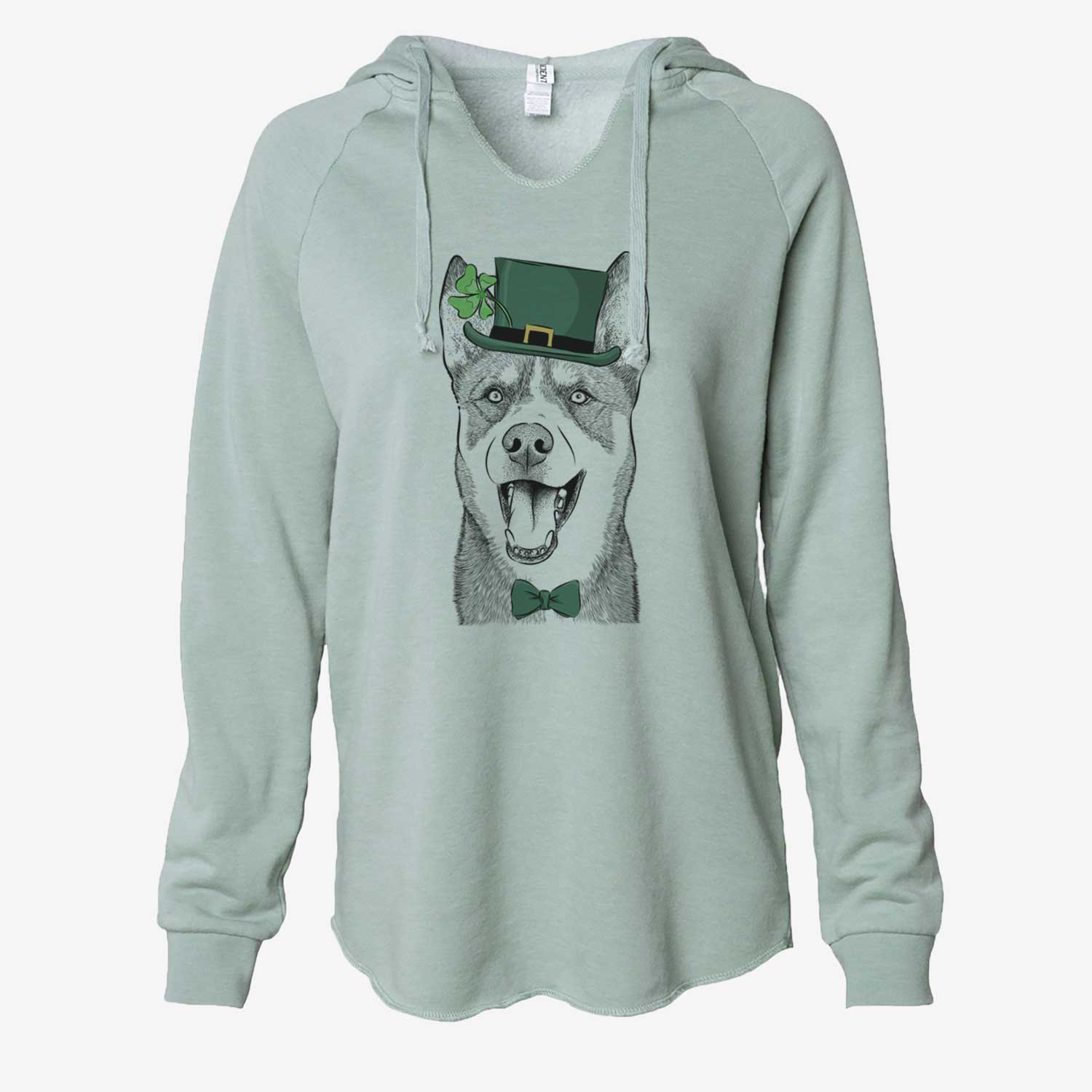 St. Patrick's Roux the Siberian Husky - Cali Wave Hooded Sweatshirt