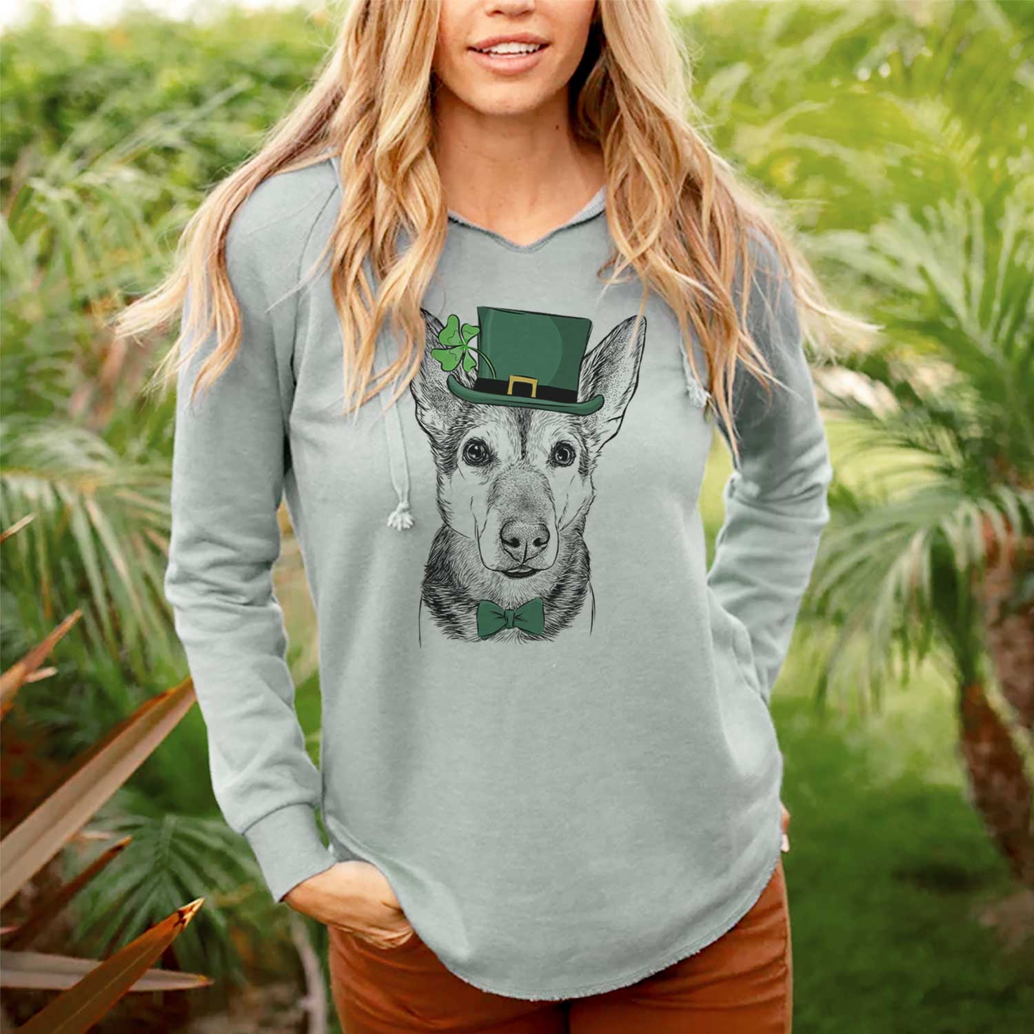 St. Patrick's Sammie the Mixed Breed - Cali Wave Hooded Sweatshirt