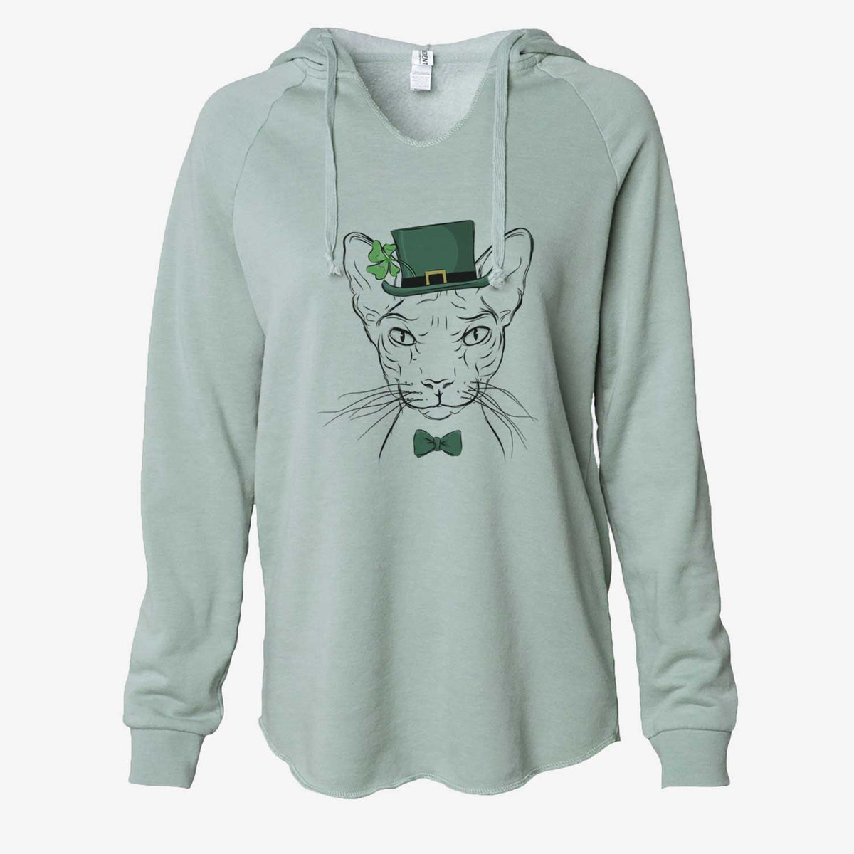 St. Patrick's Sammy the Spinx Cat - Cali Wave Hooded Sweatshirt