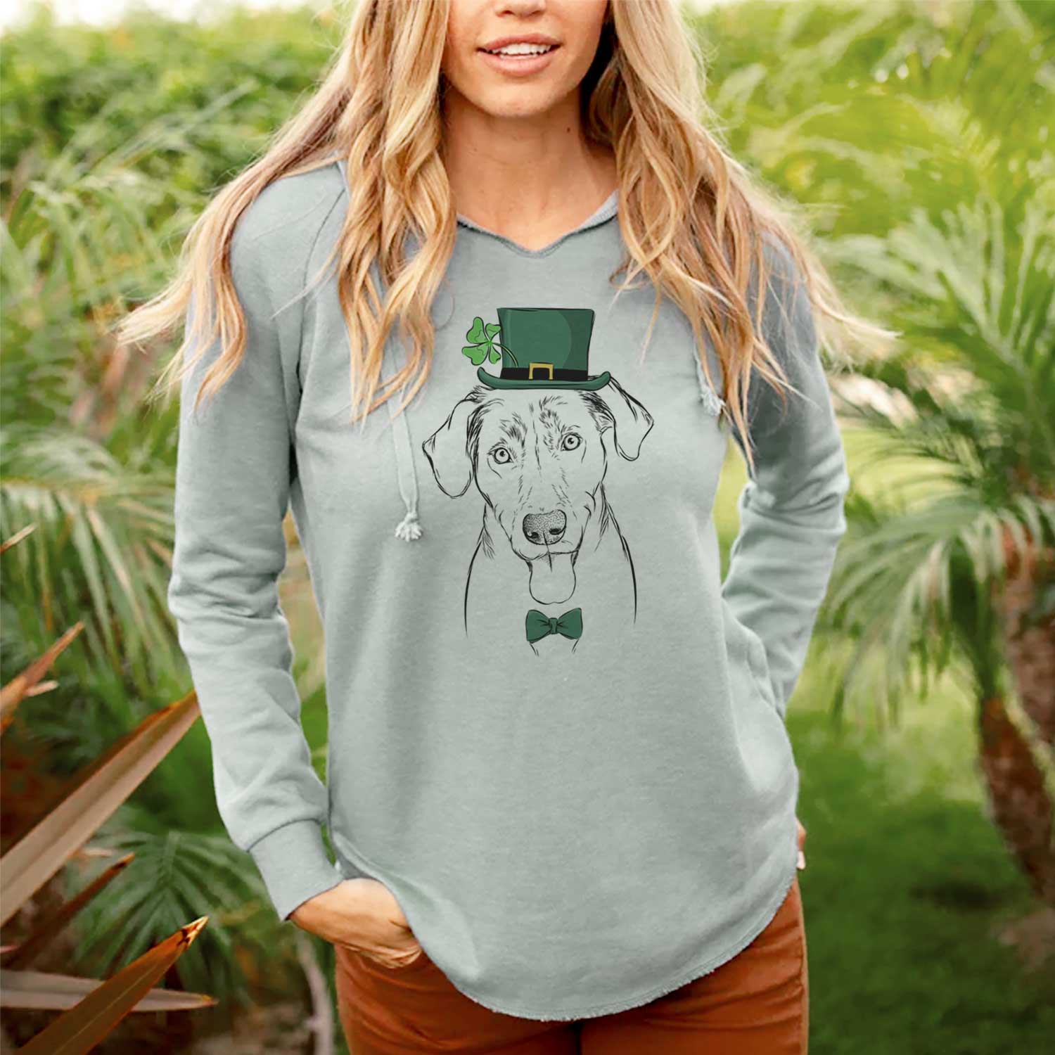 St. Patrick's Scout Marie the Chocolate Lab - Cali Wave Hooded Sweatshirt