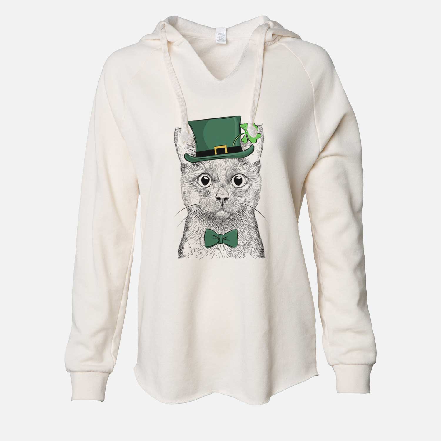 St. Patrick's Shadow the Black Cat - Cali Wave Hooded Sweatshirt