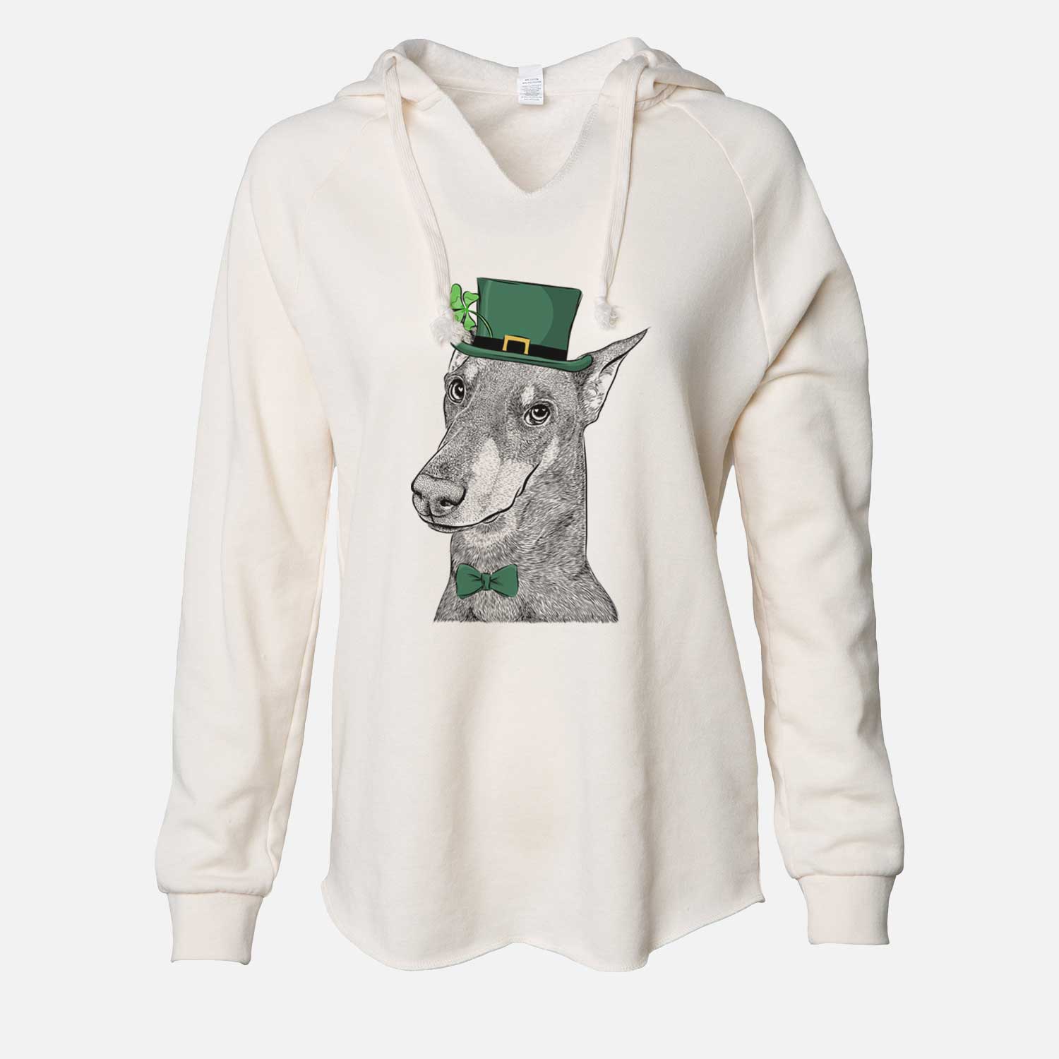 St. Patrick's Shelby the Doberman Pinscher - Cali Wave Hooded Sweatshirt