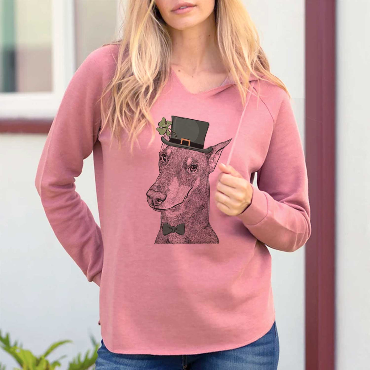 St. Patrick&#39;s Shelby the Doberman Pinscher - Cali Wave Hooded Sweatshirt