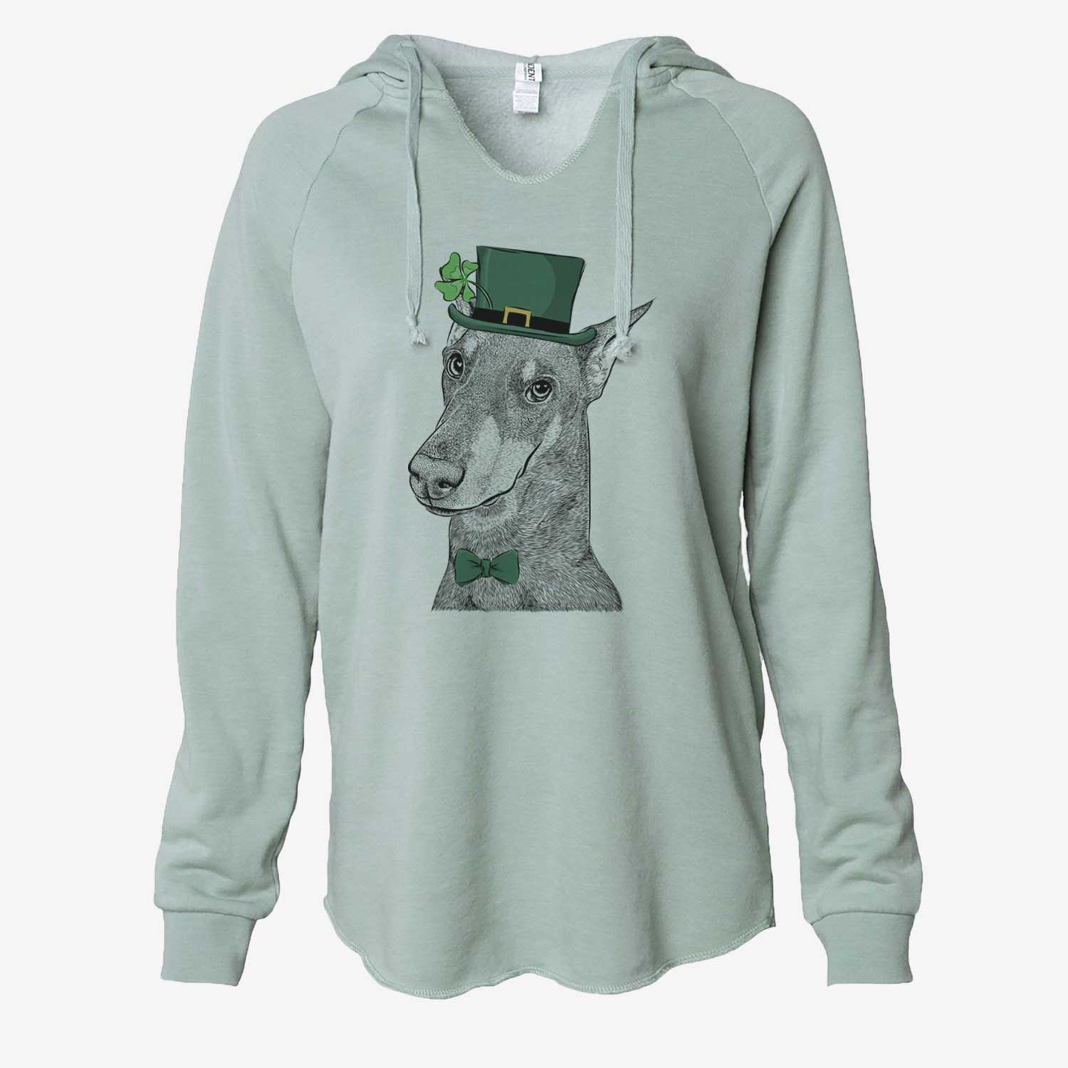 St. Patrick's Shelby the Doberman Pinscher - Cali Wave Hooded Sweatshirt