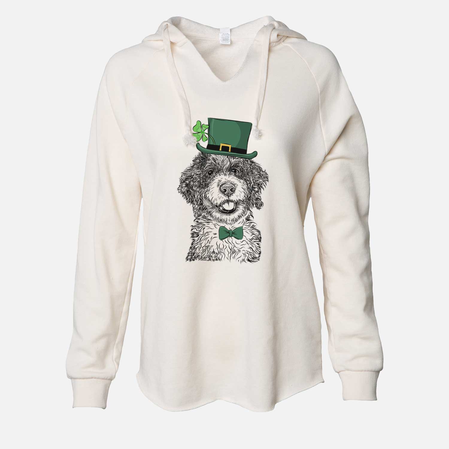 St. Patrick's Smoky the Bernedoodle Puppy - Cali Wave Hooded Sweatshirt