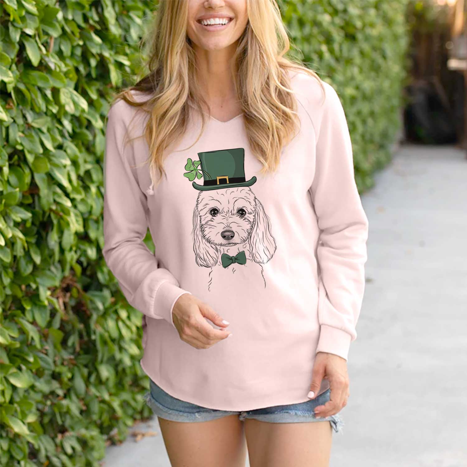 St. Patrick's Sophie the Coton de Tulear - Cali Wave Hooded Sweatshirt