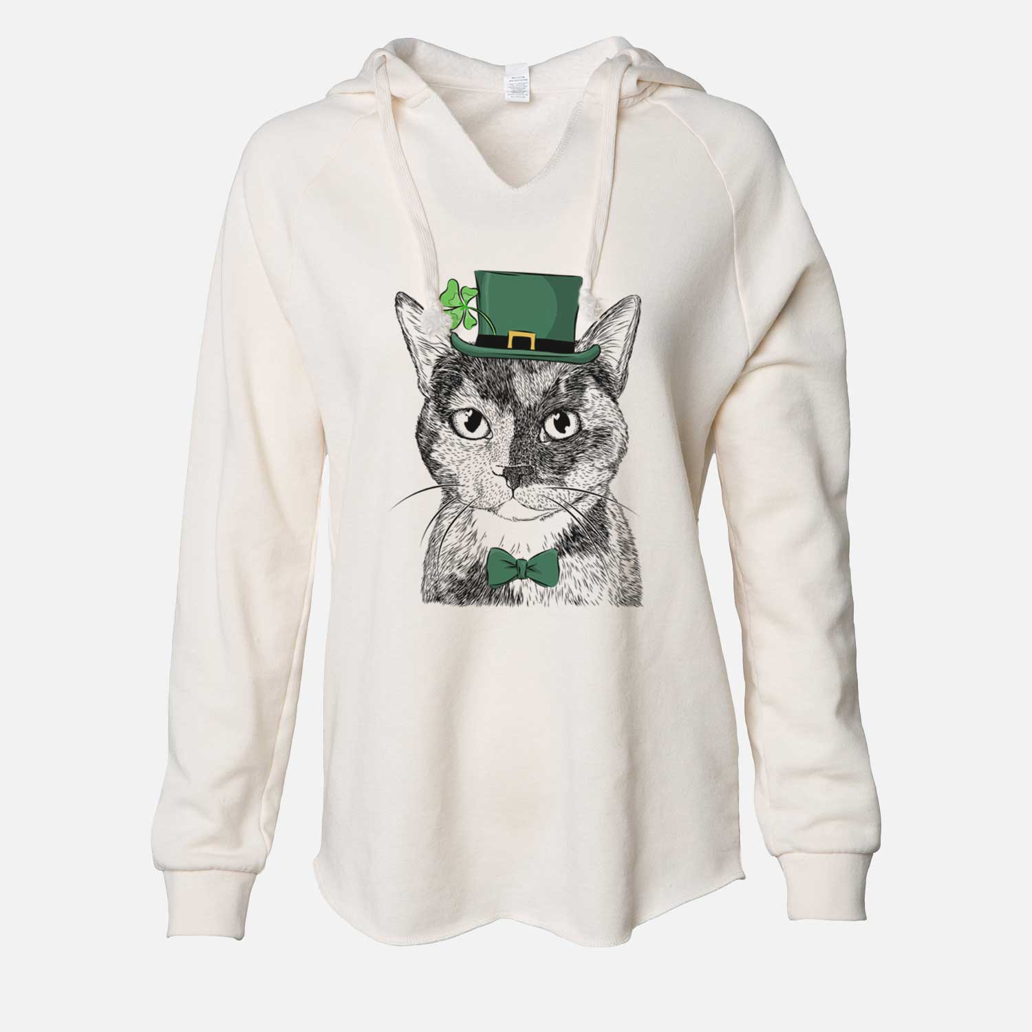 St. Patrick's Spooky Kitty the Tortoiseshell Cat - Cali Wave Hooded Sweatshirt