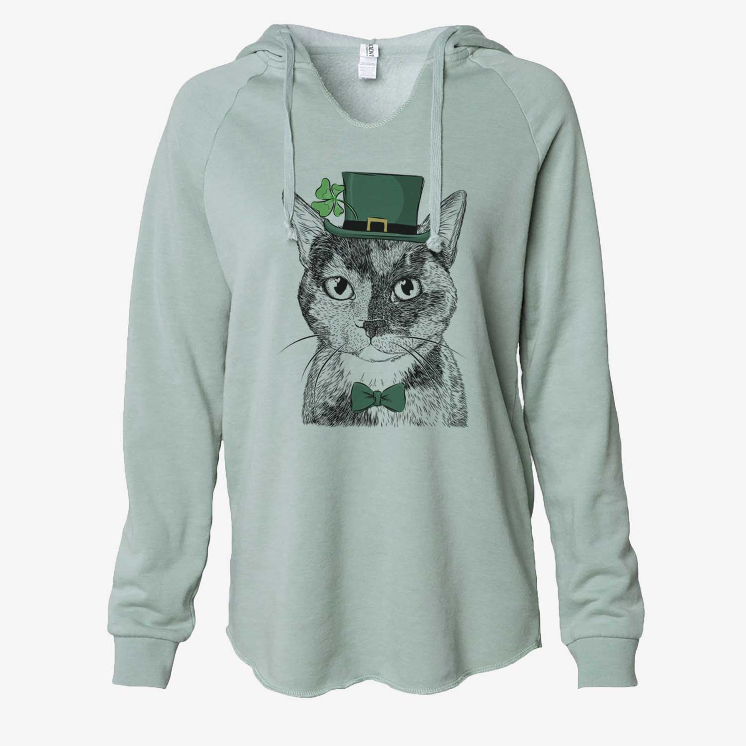 St. Patrick's Spooky Kitty the Tortoiseshell Cat - Cali Wave Hooded Sweatshirt