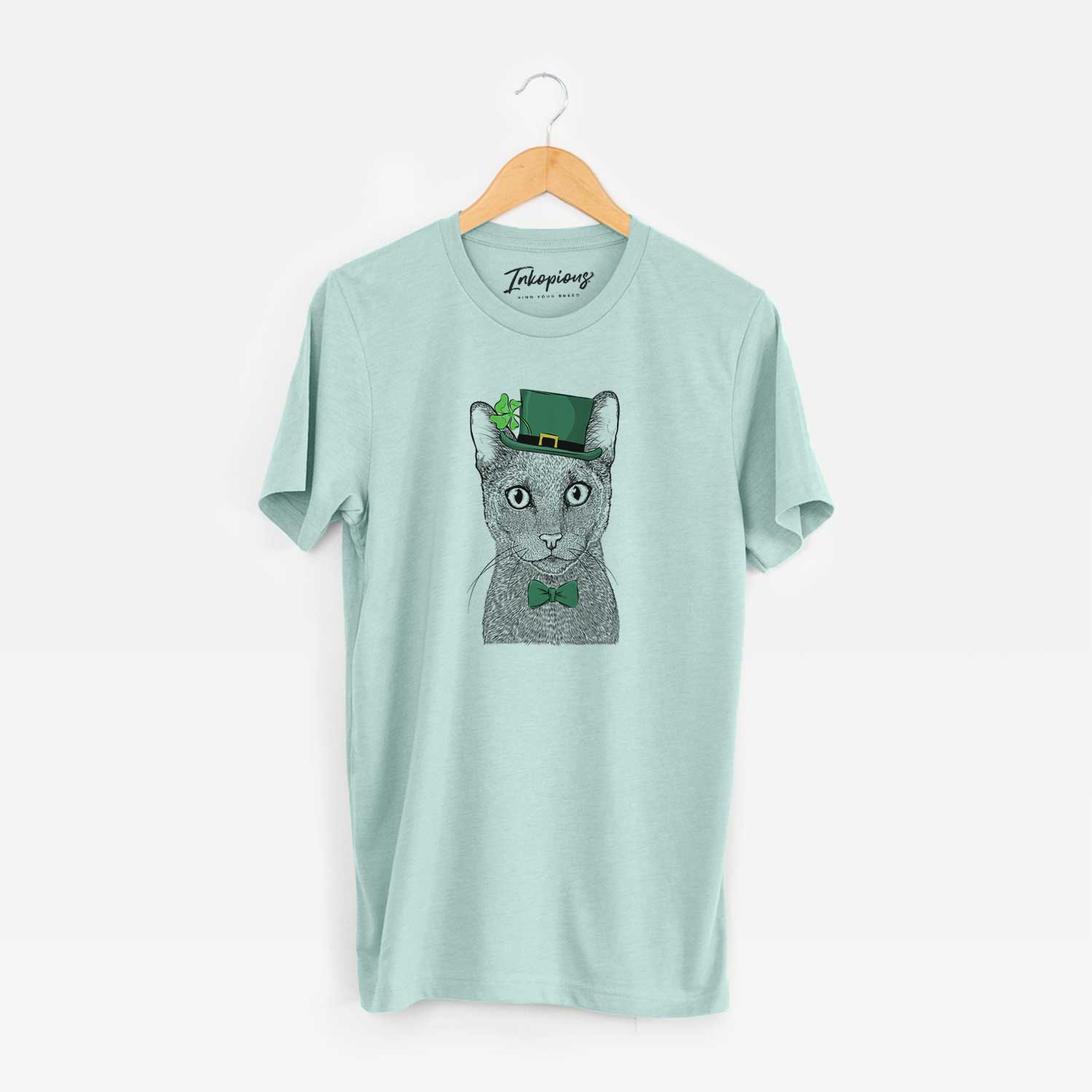 St. Patrick's Stanley the Russian Blue Cat - Unisex Crewneck