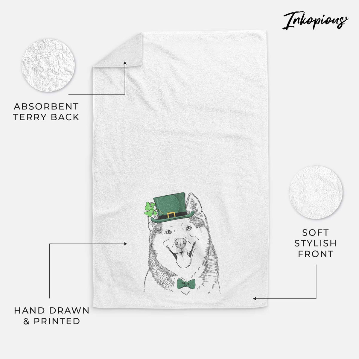 Teak the Siberian Husky Decorative Hand Towel