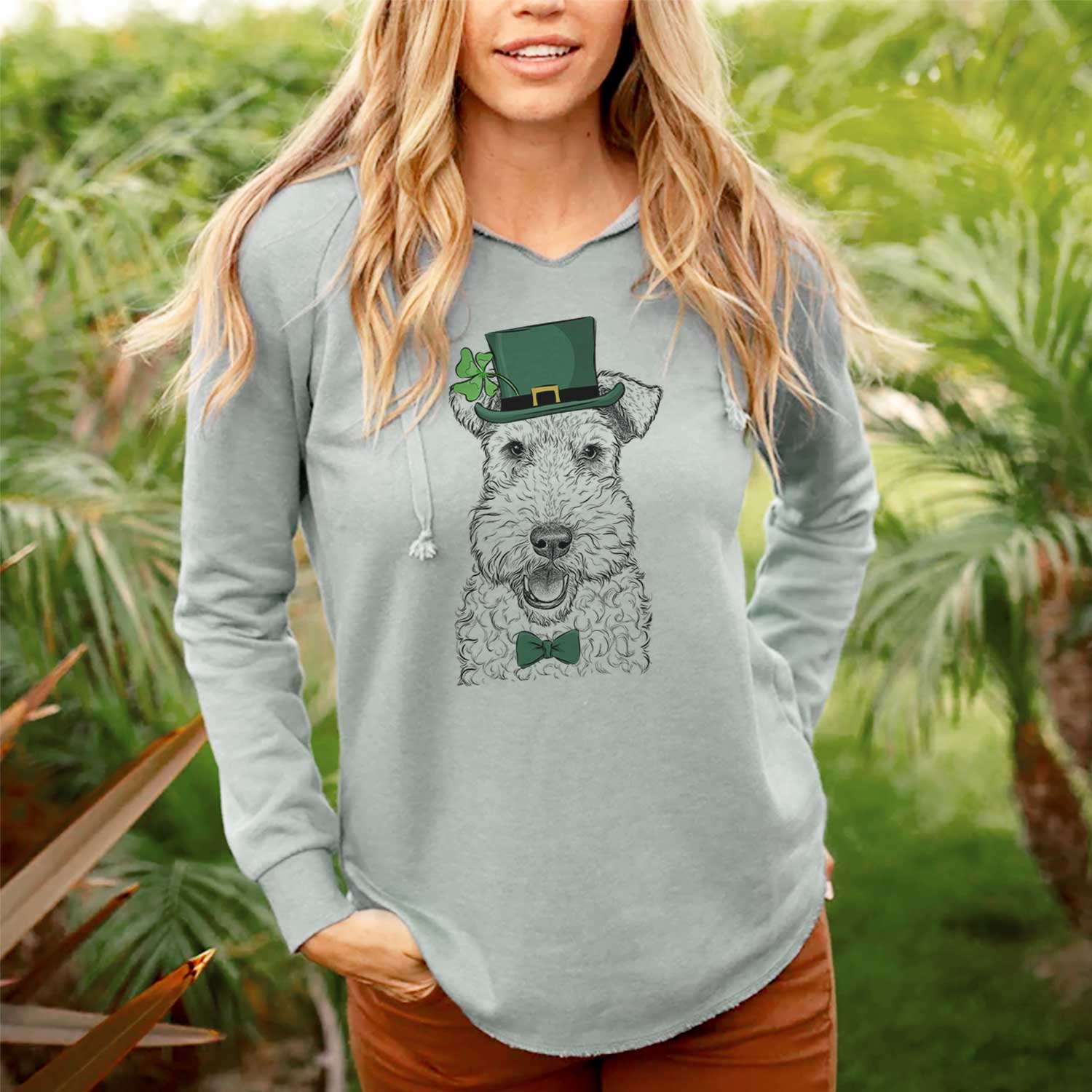 St. Patrick's Ted the Wire Fox Terrier - Cali Wave Hooded Sweatshirt