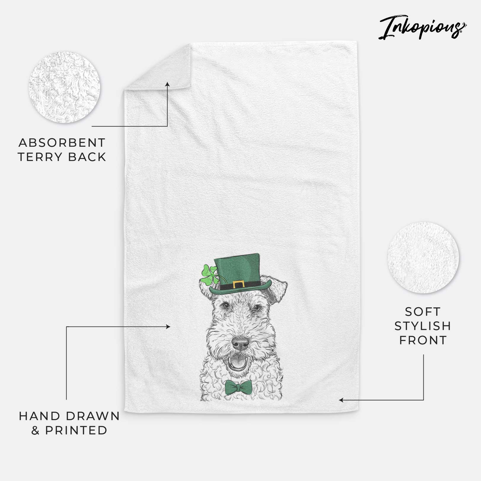 Ted the Wire Fox Terrier Decorative Hand Towel