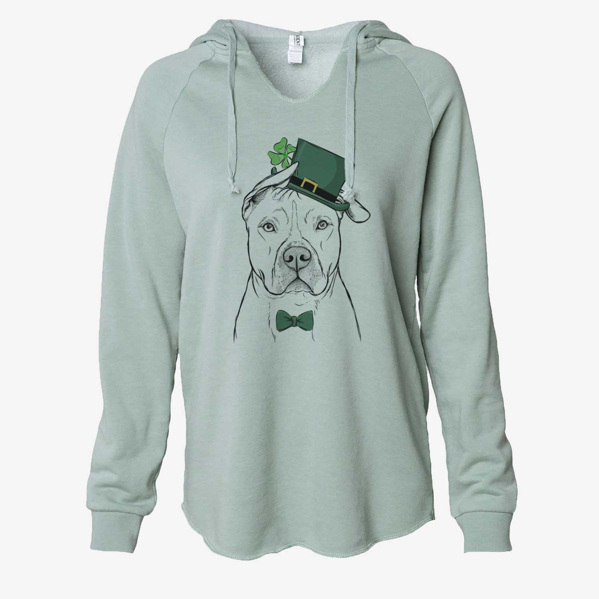 St. Patrick's Teddy Jam the Pitbull - Cali Wave Hooded Sweatshirt