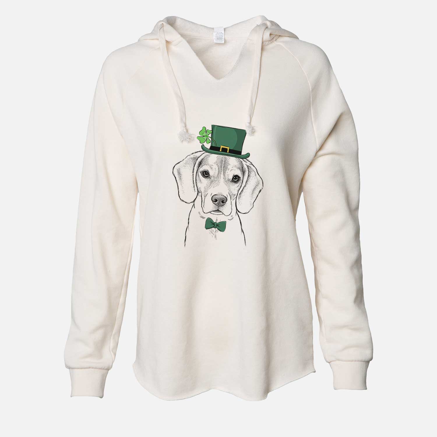 St. Patrick's Thea the Beagle - Cali Wave Hooded Sweatshirt