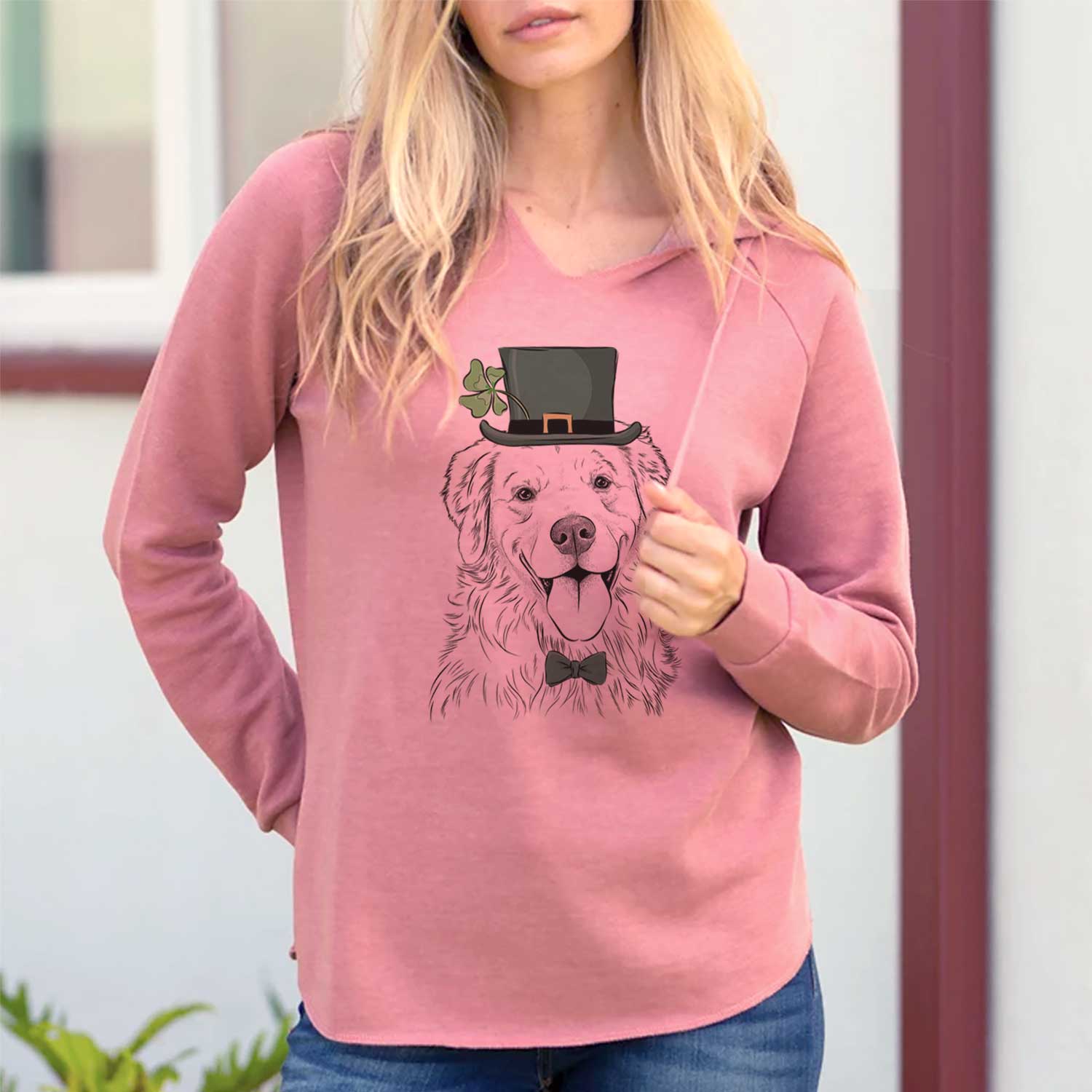 St. Patrick's Ticket the Golden Retriever - Cali Wave Hooded Sweatshirt