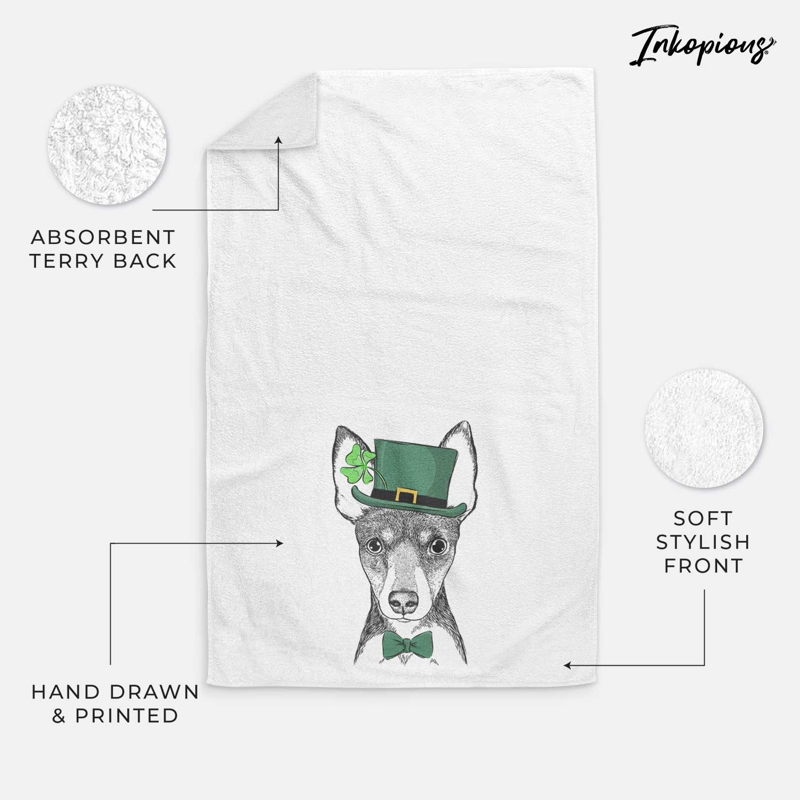 Tiny the Toy Fox Terrier Decorative Hand Towel