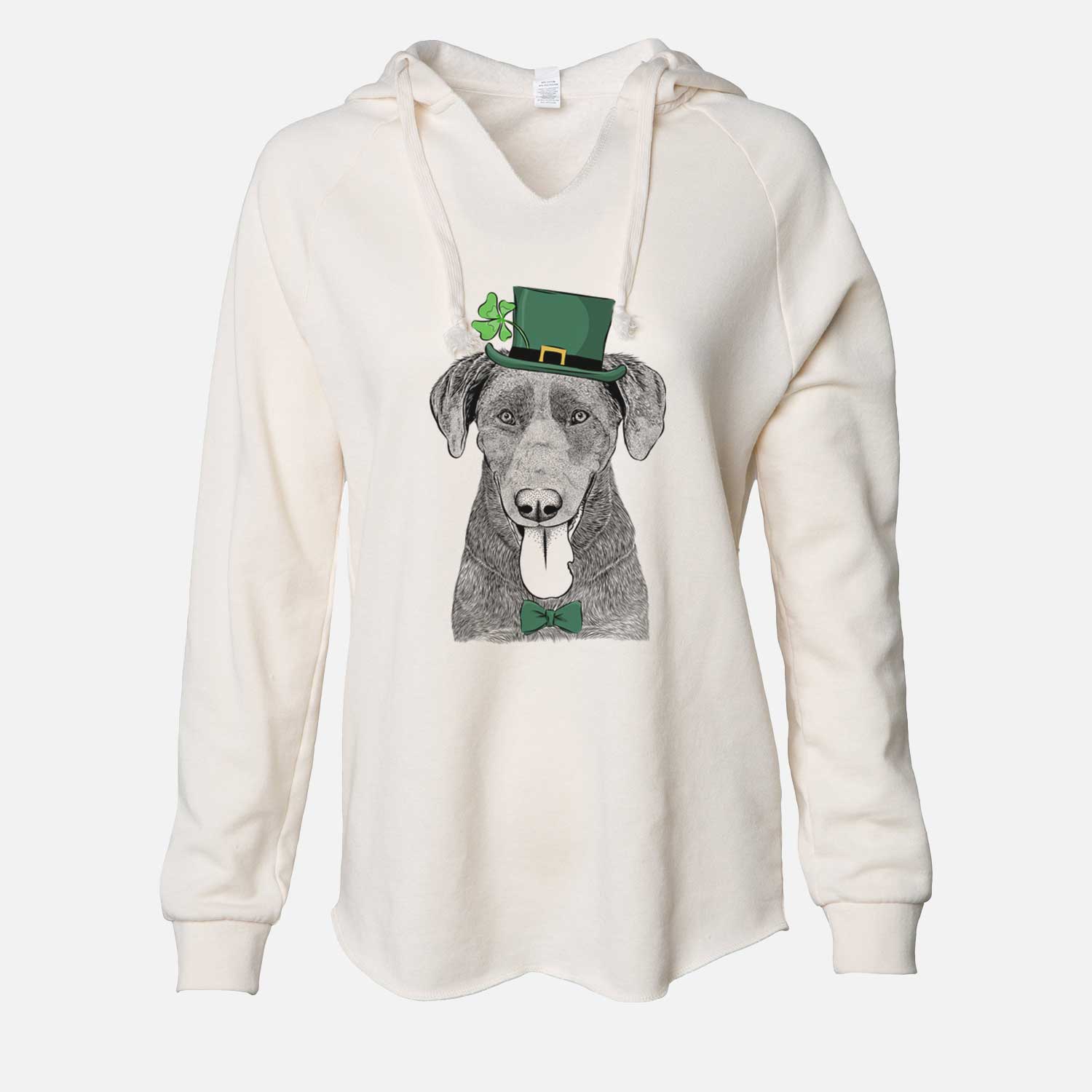 St. Patrick's Tobes the Chocolate Lab - Cali Wave Hooded Sweatshirt