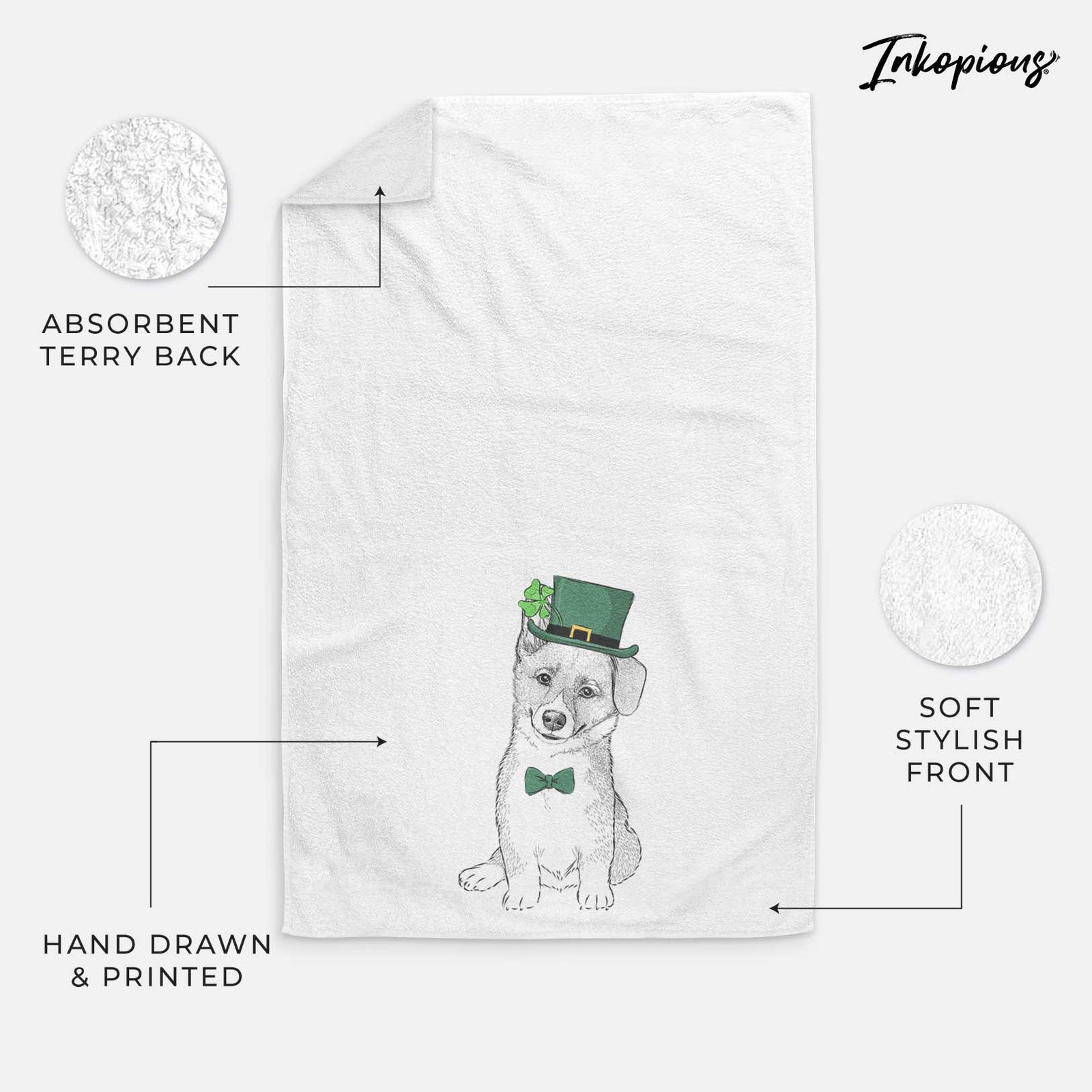Toby the Corgi Puppy Decorative Hand Towel