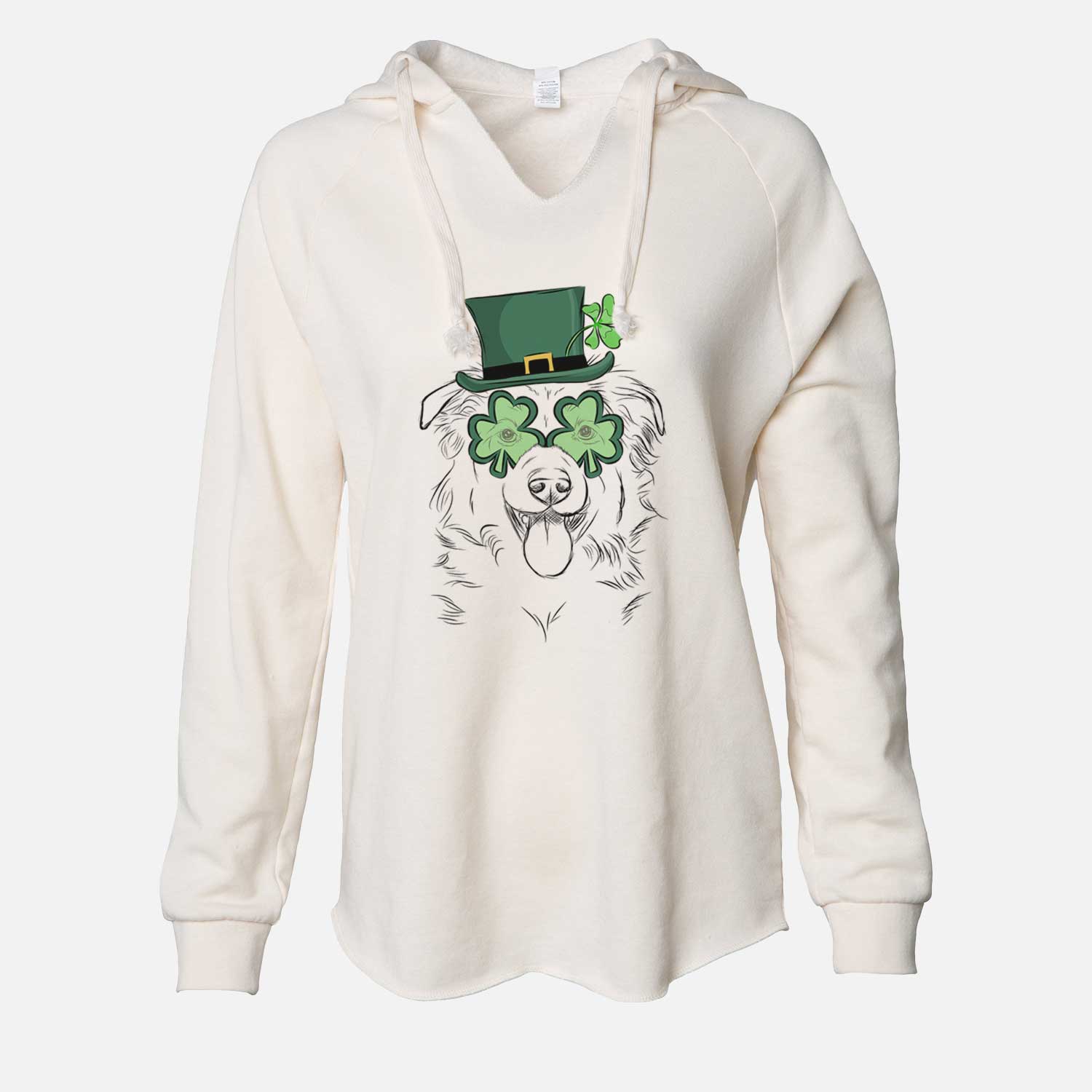 St. Patrick's Tucker the Collie Shepherd - Cali Wave Hooded Sweatshirt