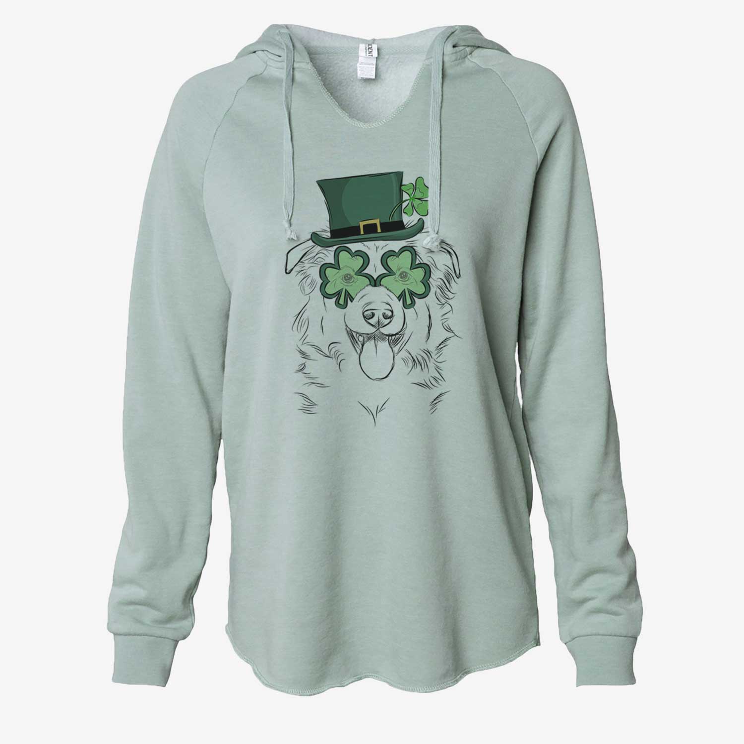 St. Patrick's Tucker the Collie Shepherd - Cali Wave Hooded Sweatshirt