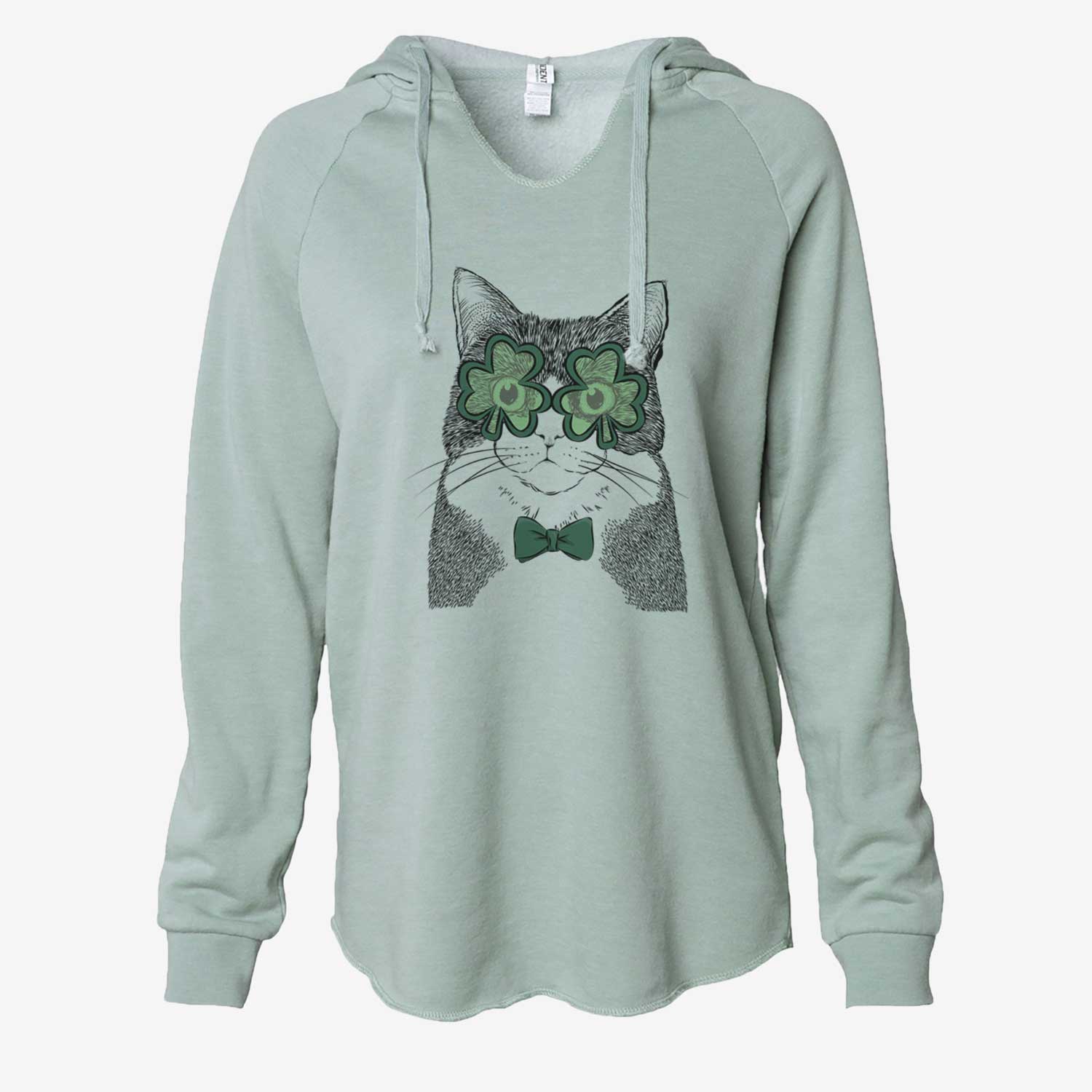 St. Patrick's Tux the Tuxedo Cat - Cali Wave Hooded Sweatshirt