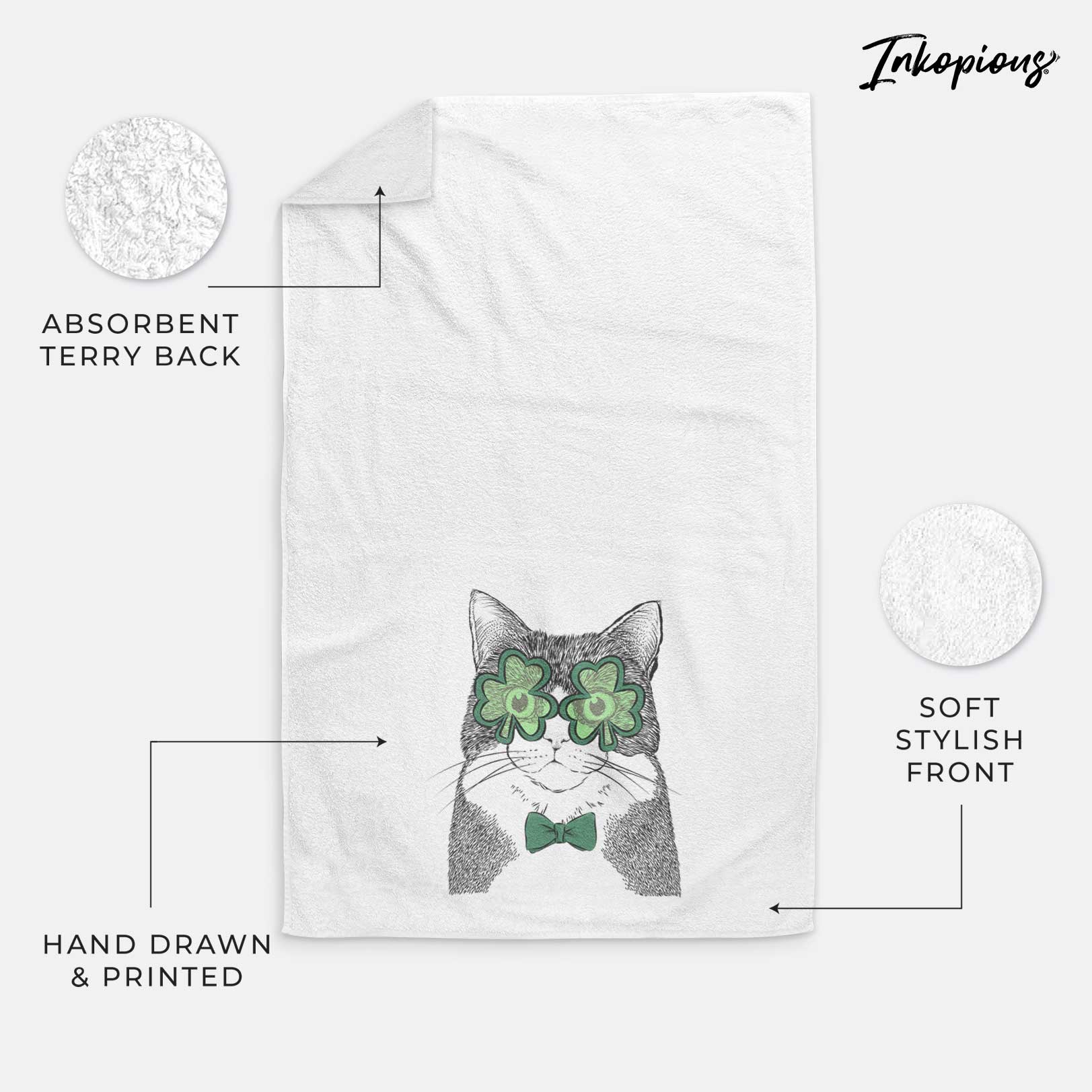 Tux the Tuxedo Cat Decorative Hand Towel