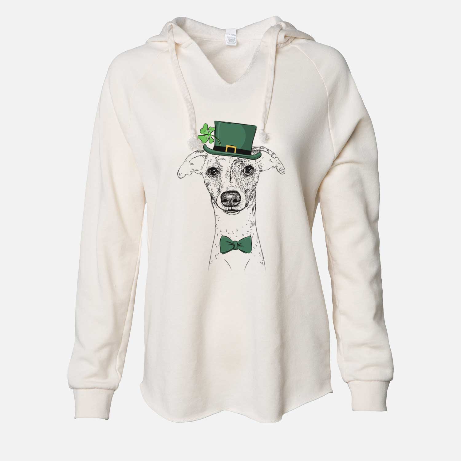 St. Patrick's Twiggy the Whippet - Cali Wave Hooded Sweatshirt