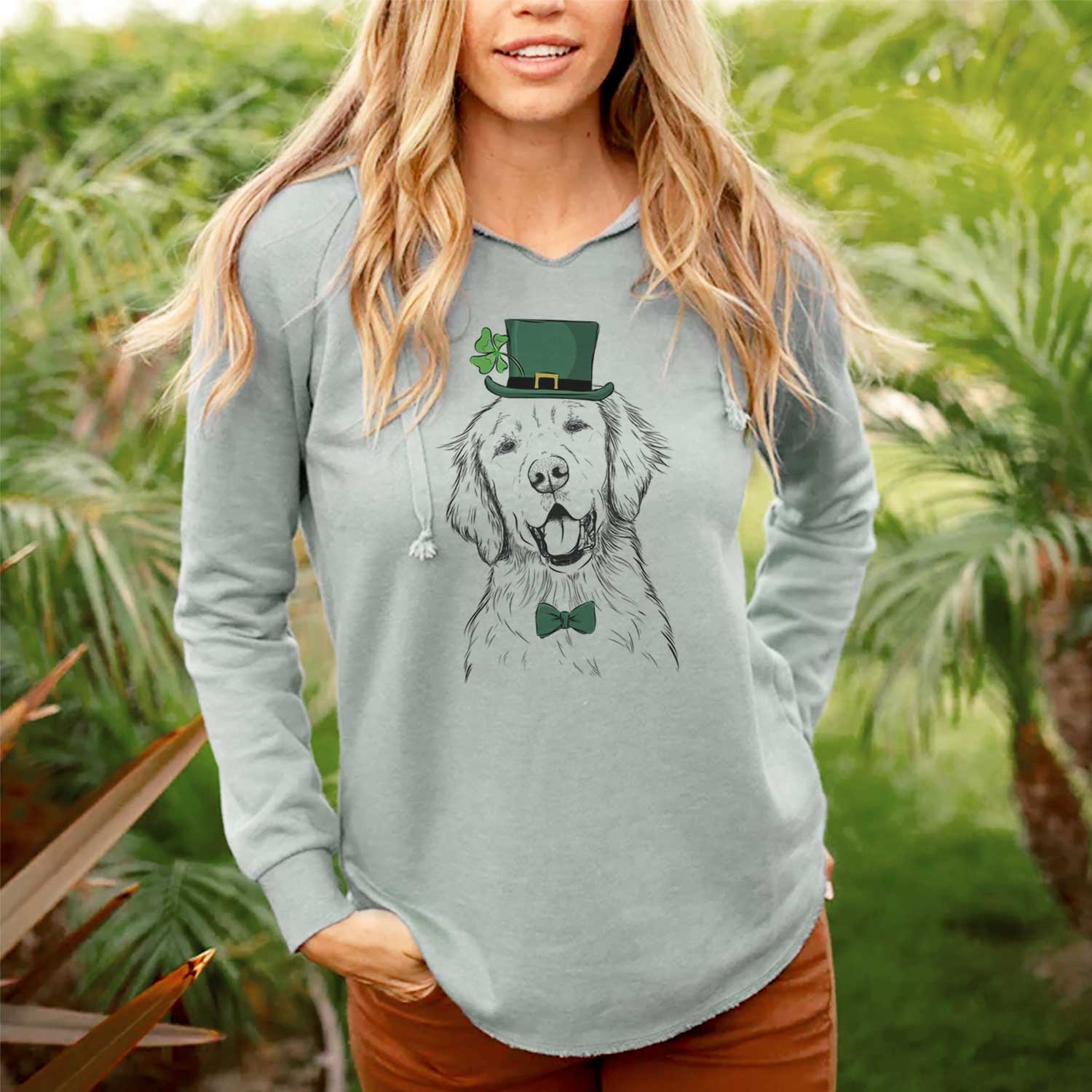 St. Patrick's Wallace the Golden Retriever - Cali Wave Hooded Sweatshirt