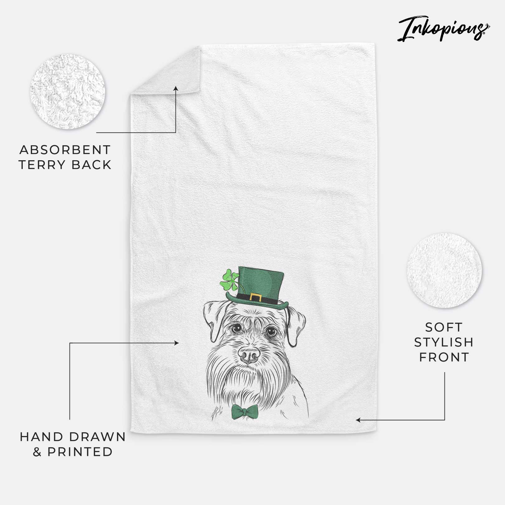 Wrigley the Schnauzer Decorative Hand Towel