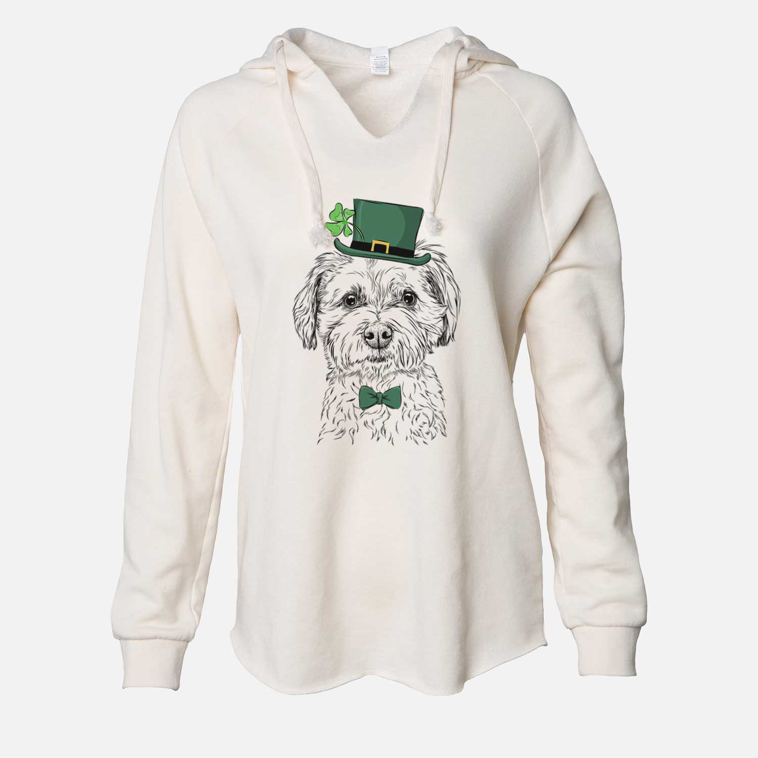 St. Patrick's Wyatt the Coton de Tulear - Cali Wave Hooded Sweatshirt