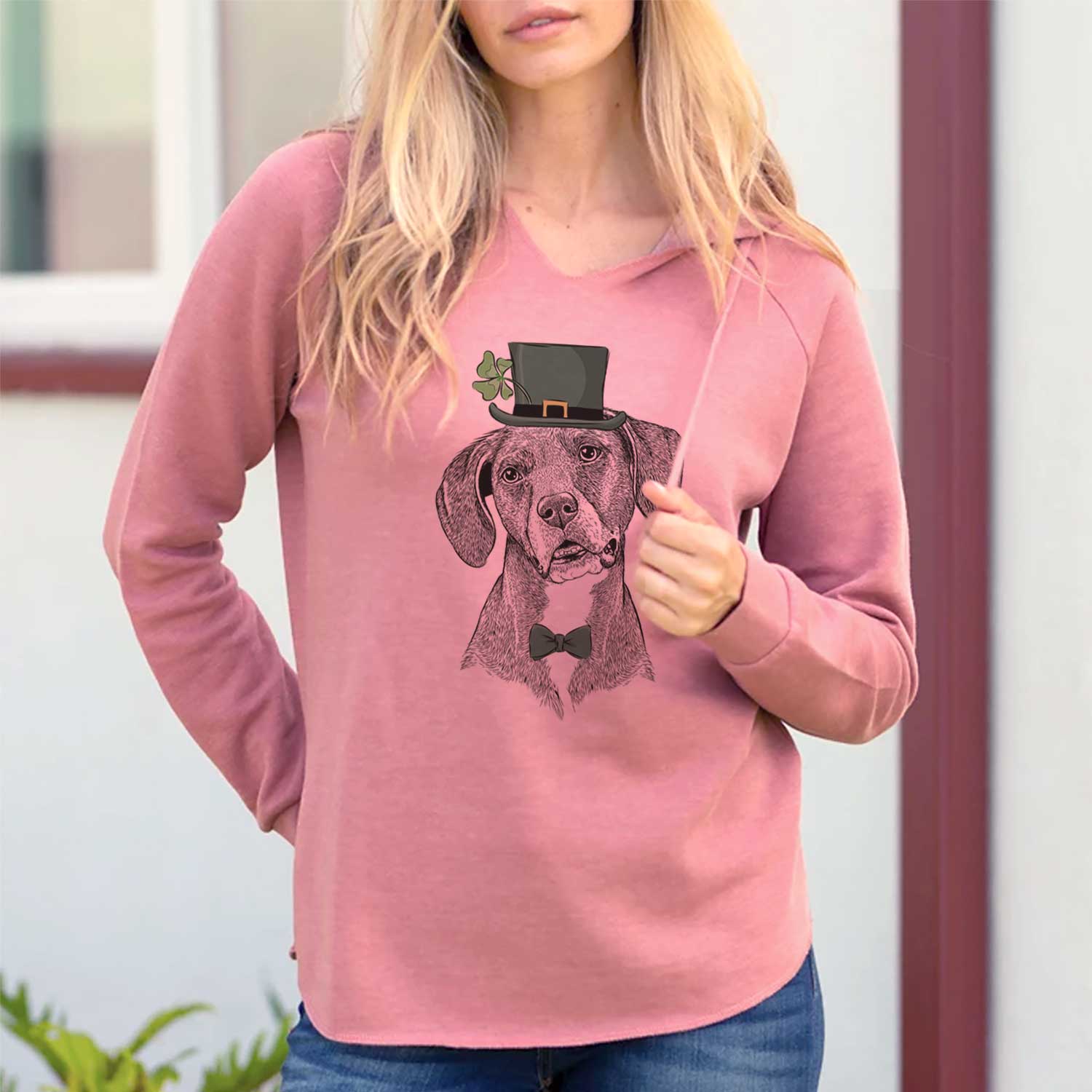 St. Patrick's Zeena the Plott Hound Mix - Cali Wave Hooded Sweatshirt