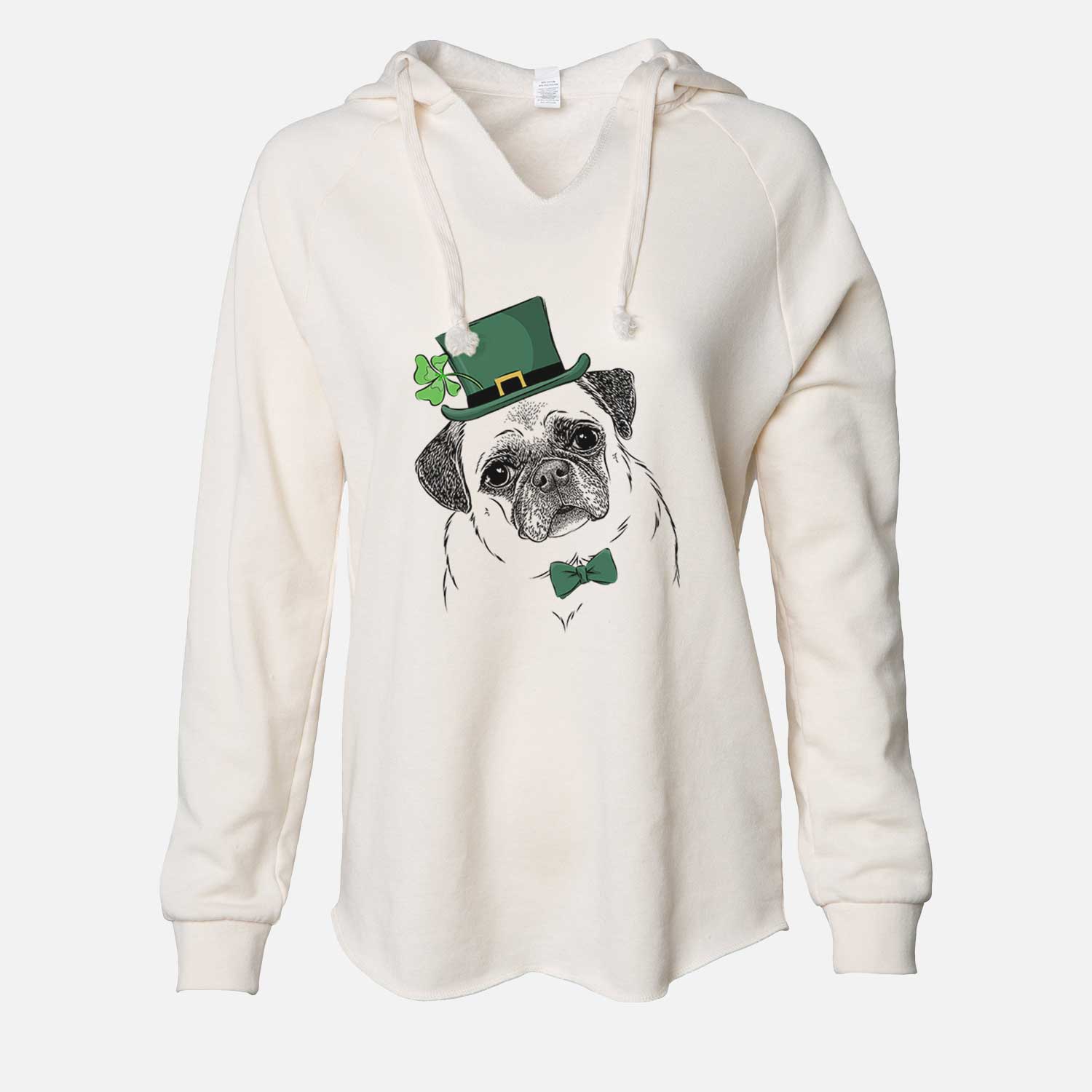 St. Patrick's Zoey the Pug - Cali Wave Hooded Sweatshirt