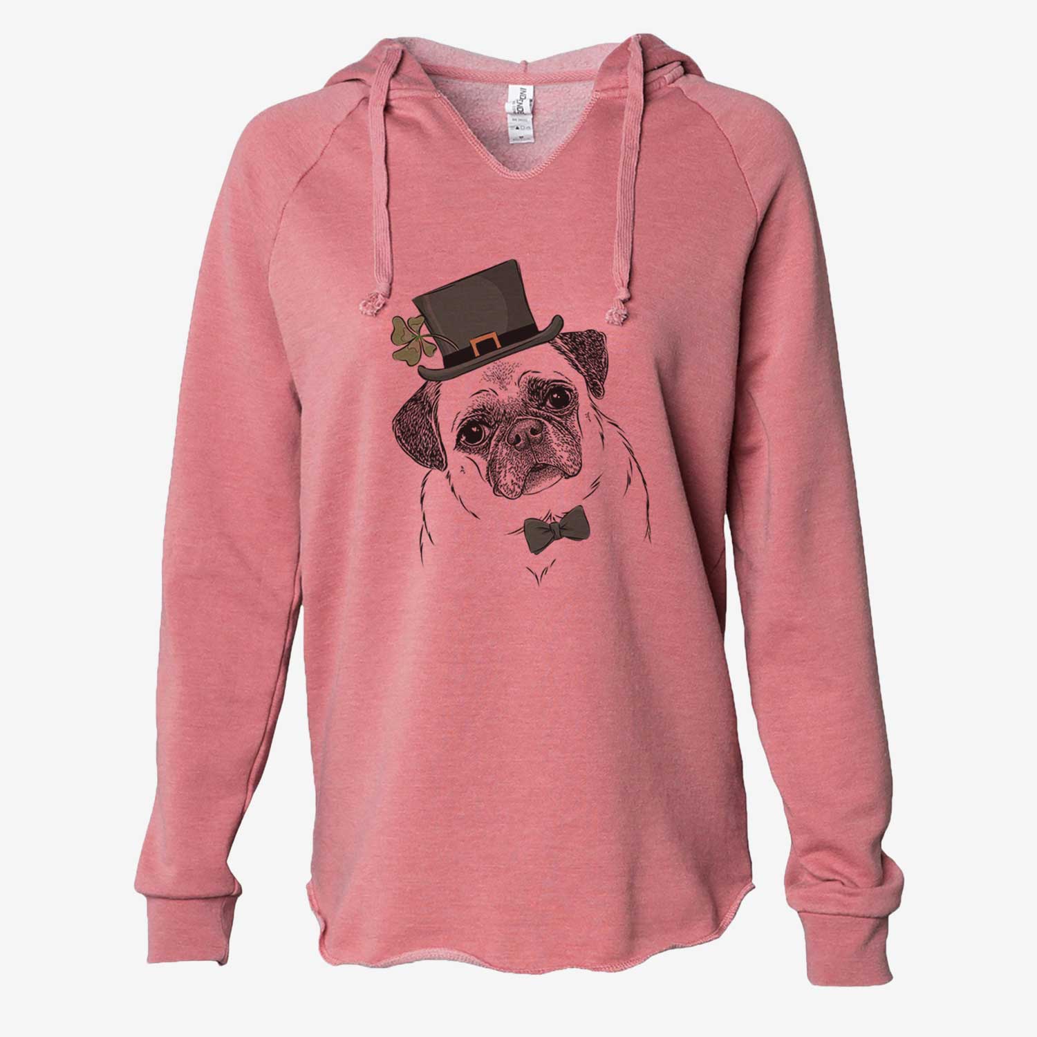 St. Patrick's Zoey the Pug - Cali Wave Hooded Sweatshirt