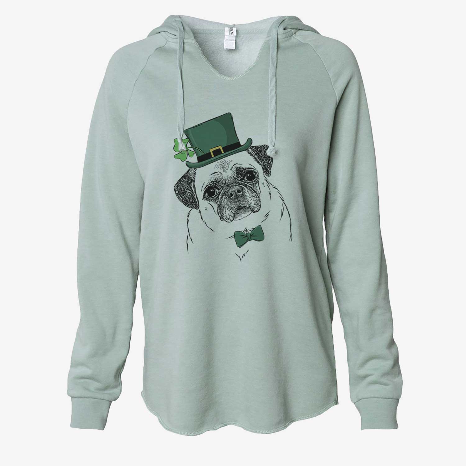 St. Patrick's Zoey the Pug - Cali Wave Hooded Sweatshirt