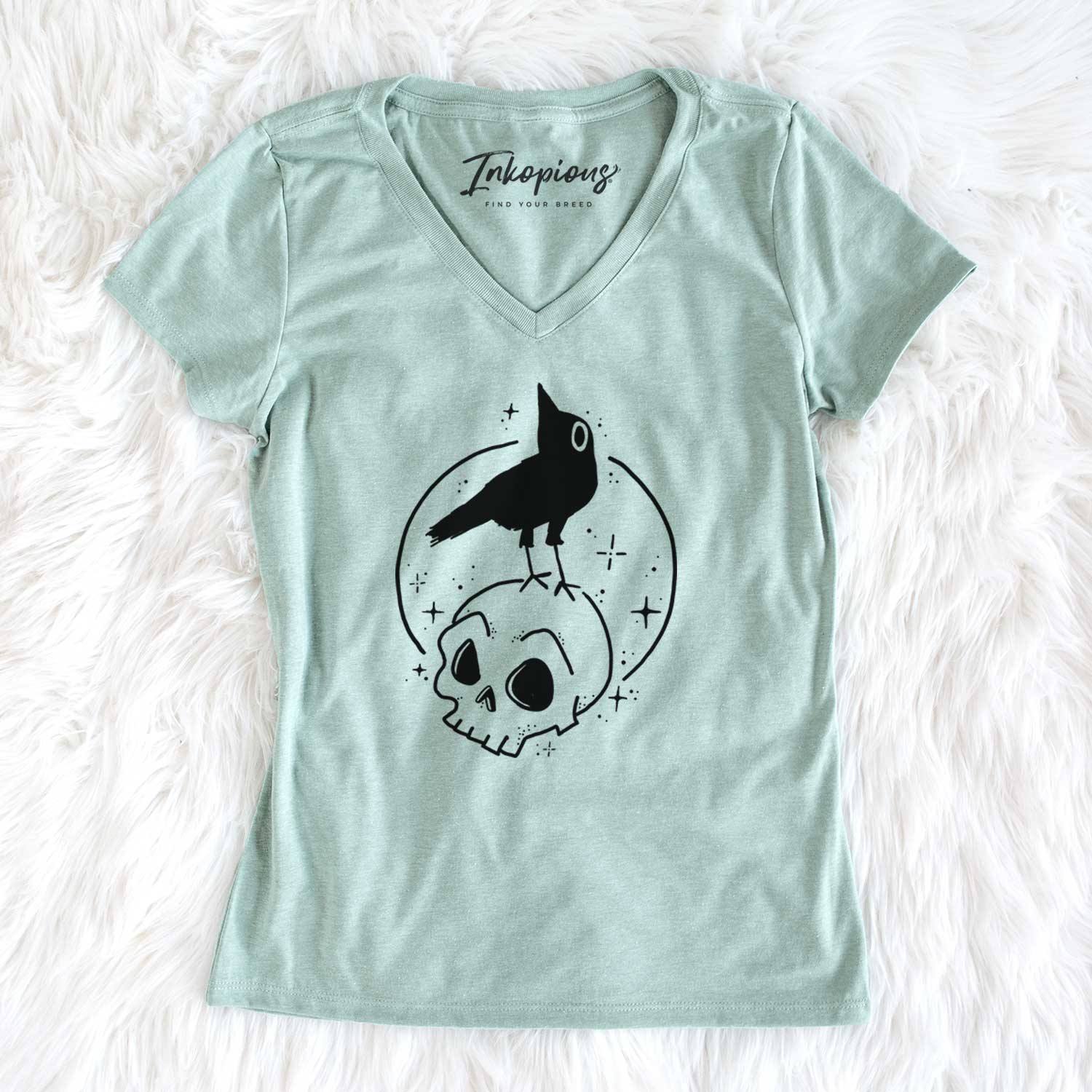 Skull Raven - Women's V-neck Shirt