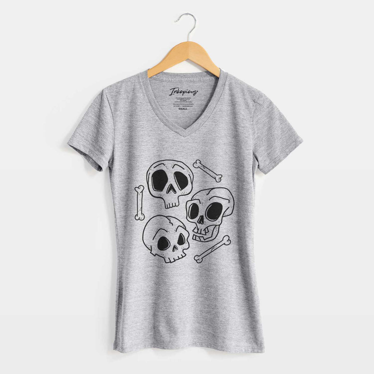 Skull Trio - Women&#39;s V-neck Shirt