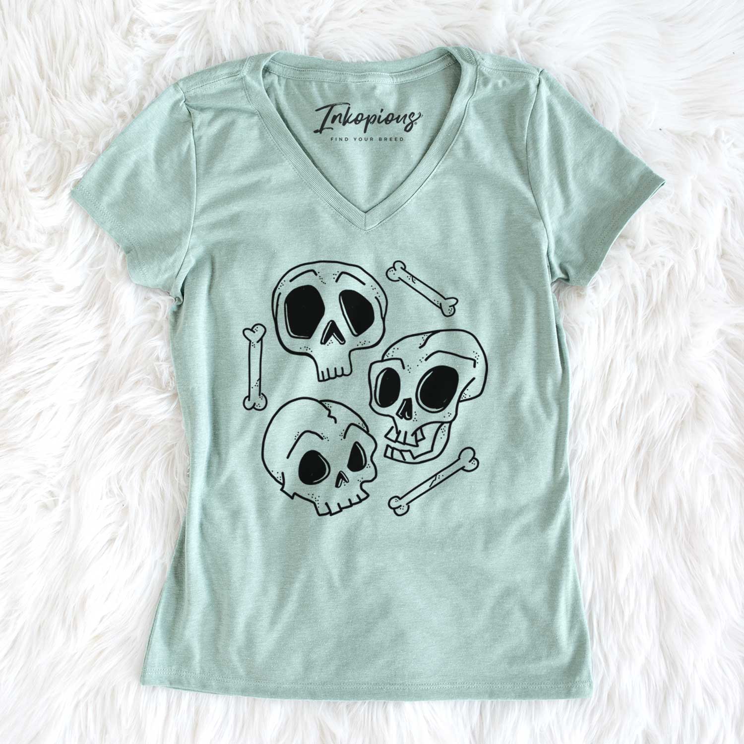 Skull Trio - Women's V-neck Shirt