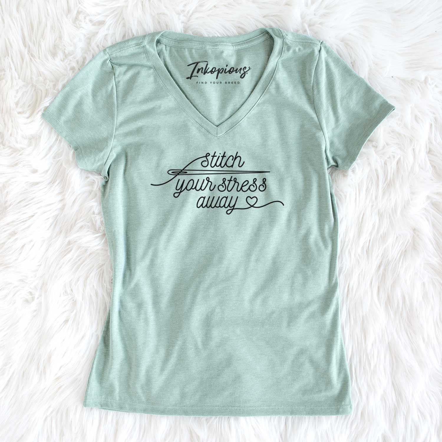 Stitch Your Stress Away - Women's V-neck Shirt