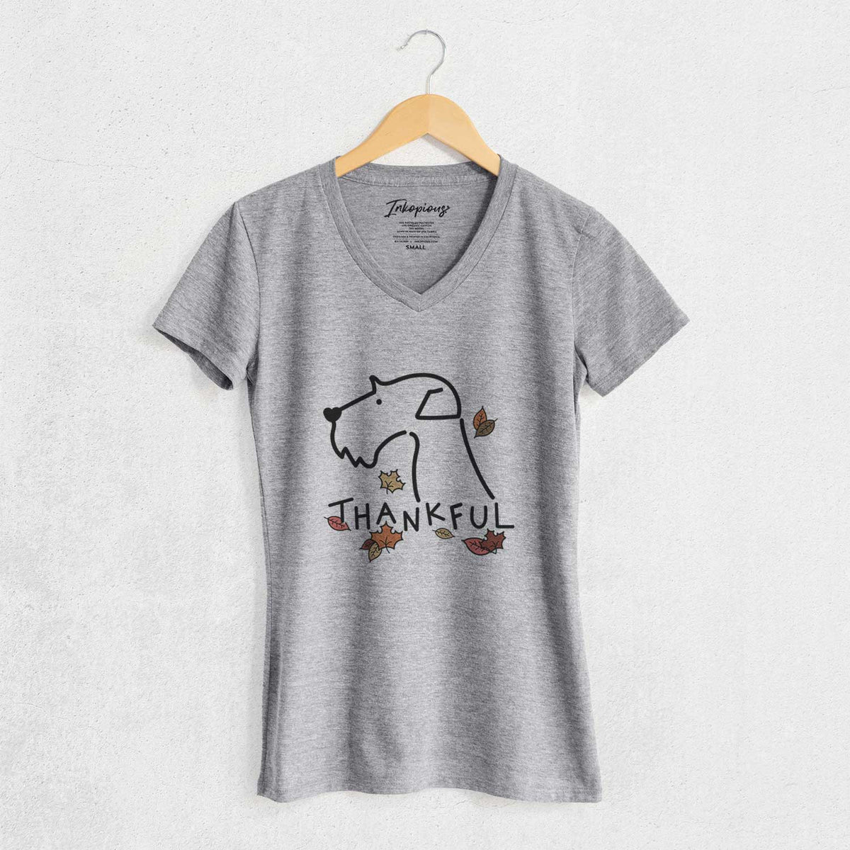 Thankful Airedale Terrier - Women's V-neck Shirt
