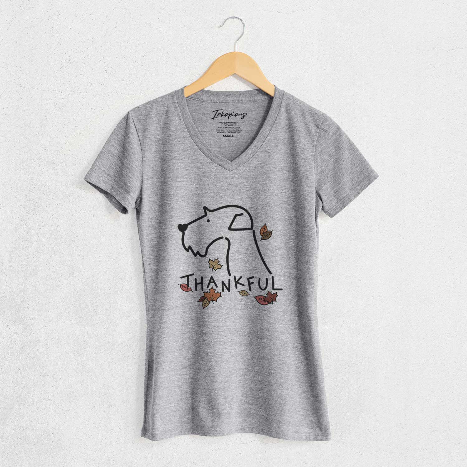 Thankful Airedale Terrier - Women's V-neck Shirt