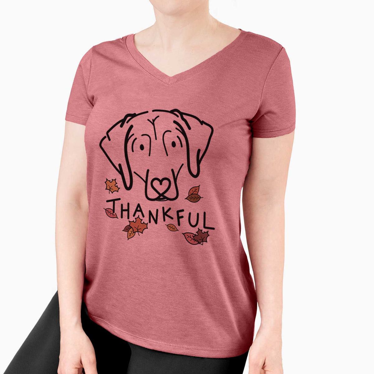Thankful Beagle - Aly - Women's V-neck Shirt